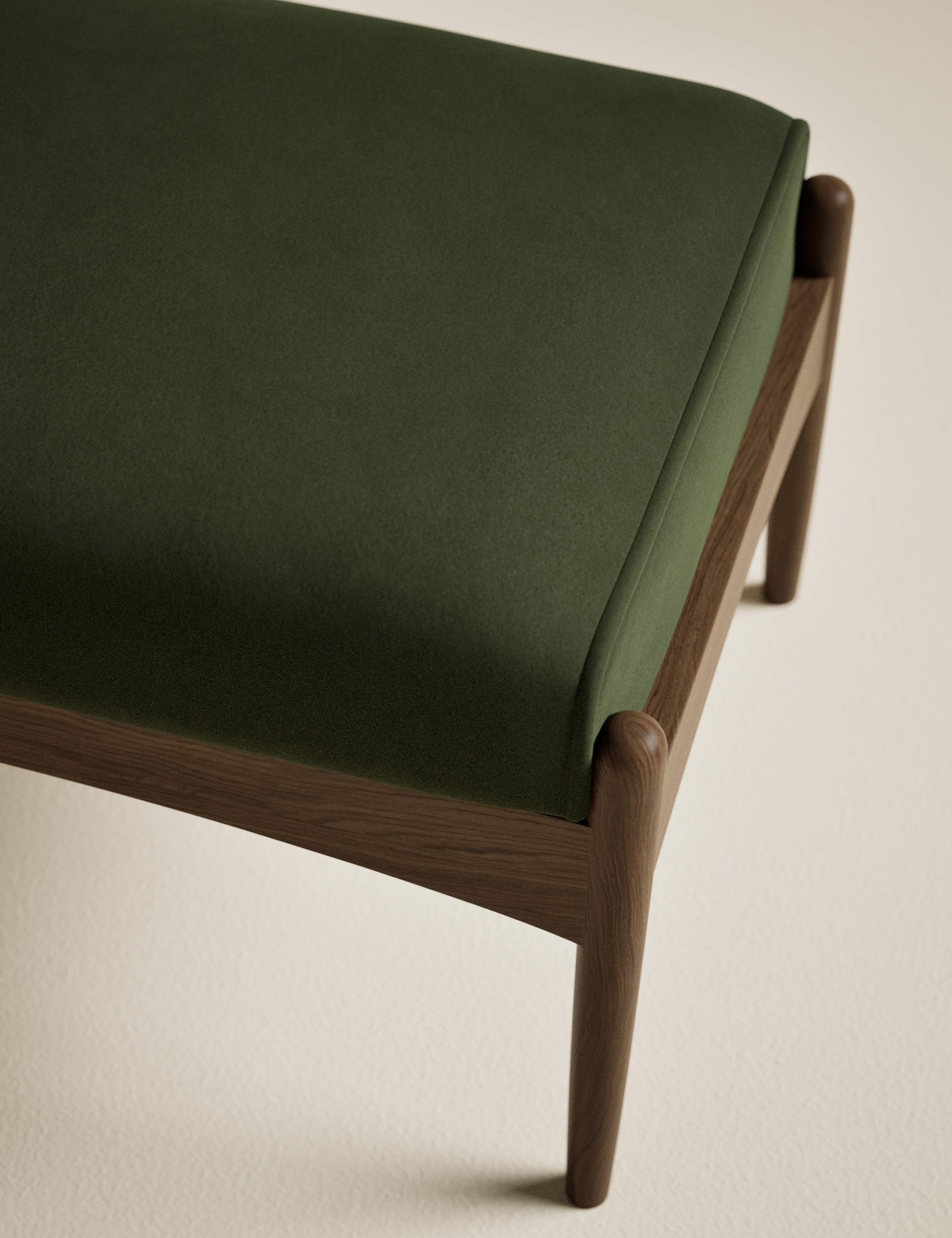 Sherwood Dark Oak Velvet Footstool 4 of 7