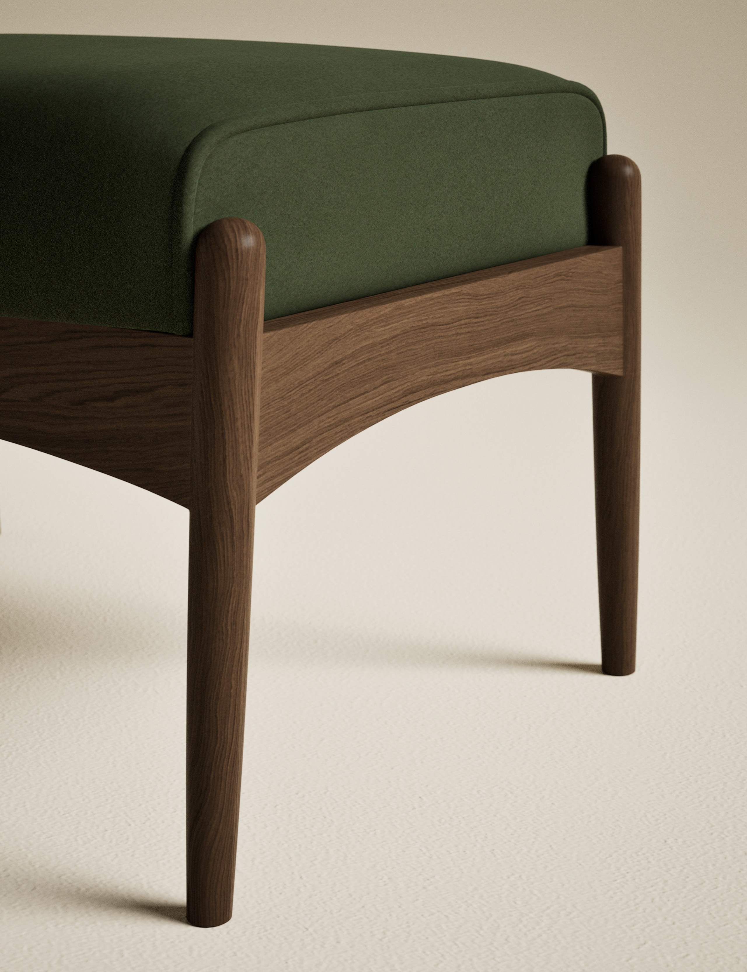Sherwood Dark Oak Velvet Footstool 5 of 7