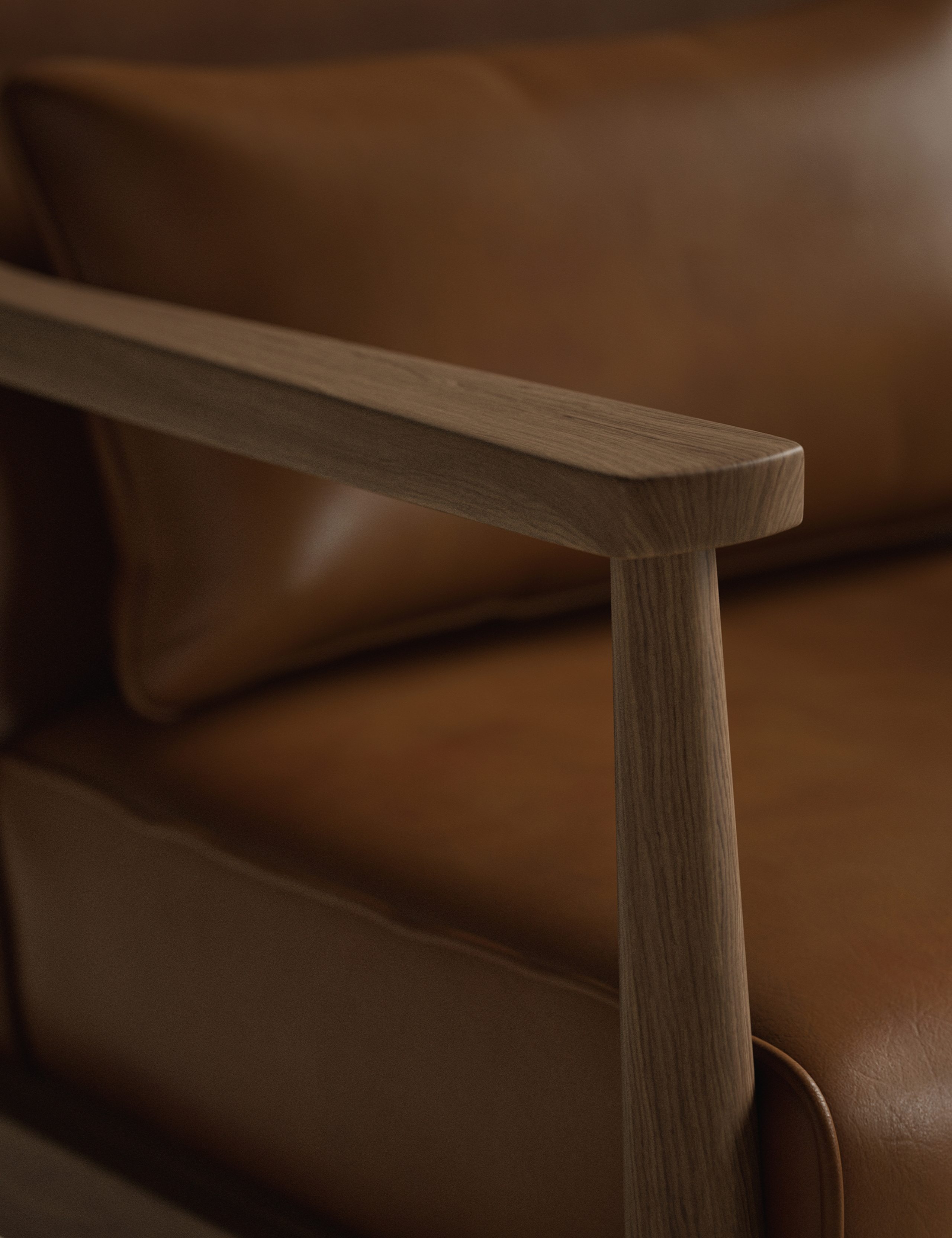 Sherwood Dark Oak Leather Look Chair 5 of 9