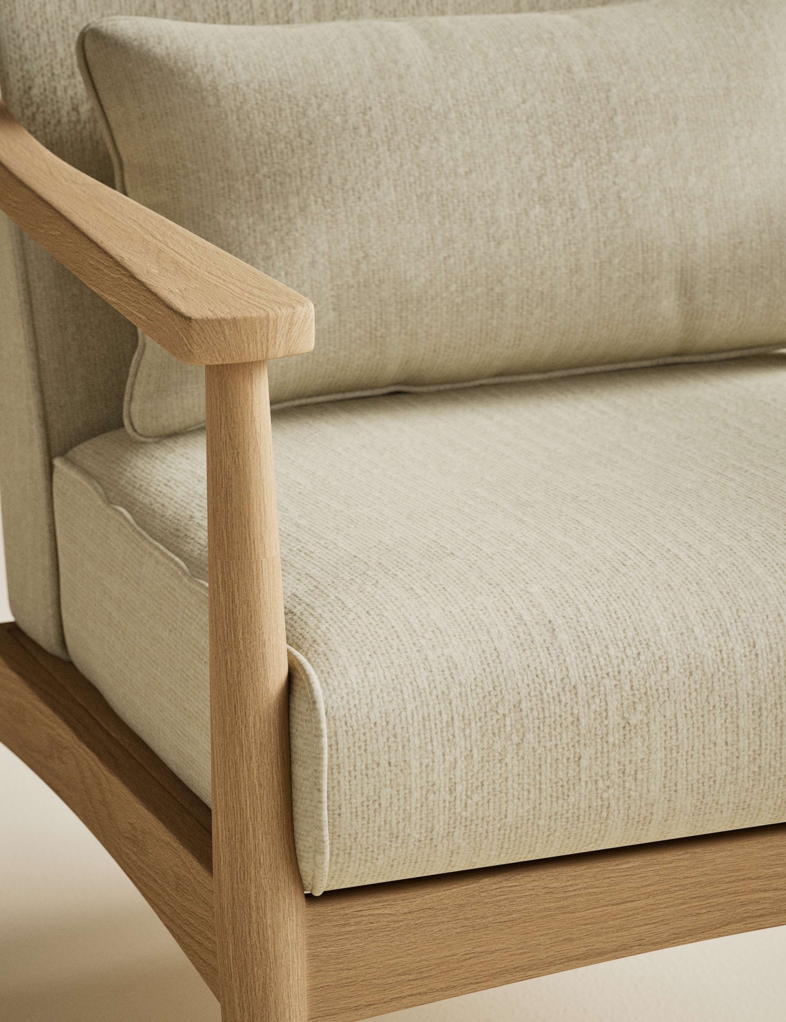 Sherwood Light Oak Chenille Accent Chair 4 of 8