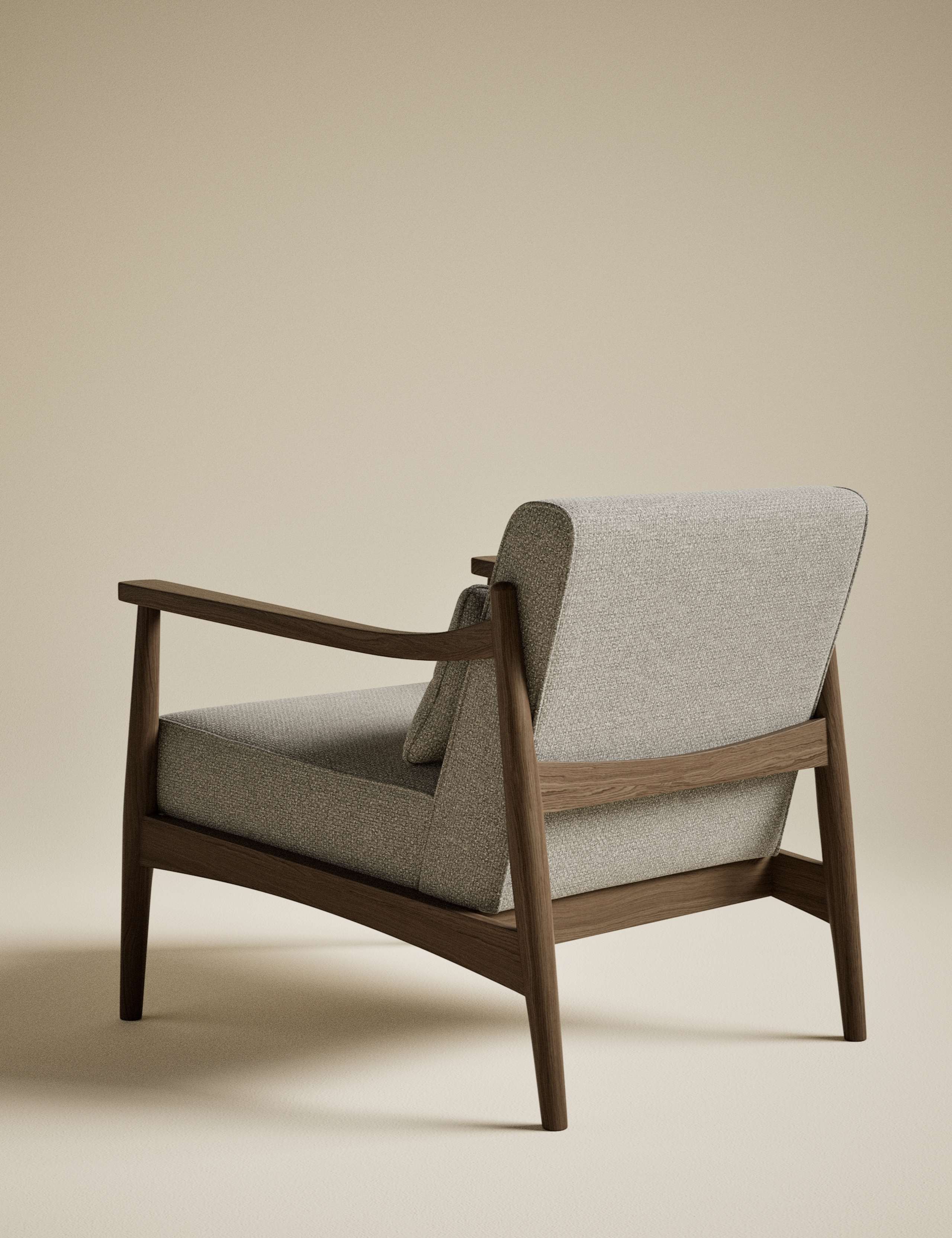 Sherwood Dark Oak Chenille Accent Chair 3 of 7