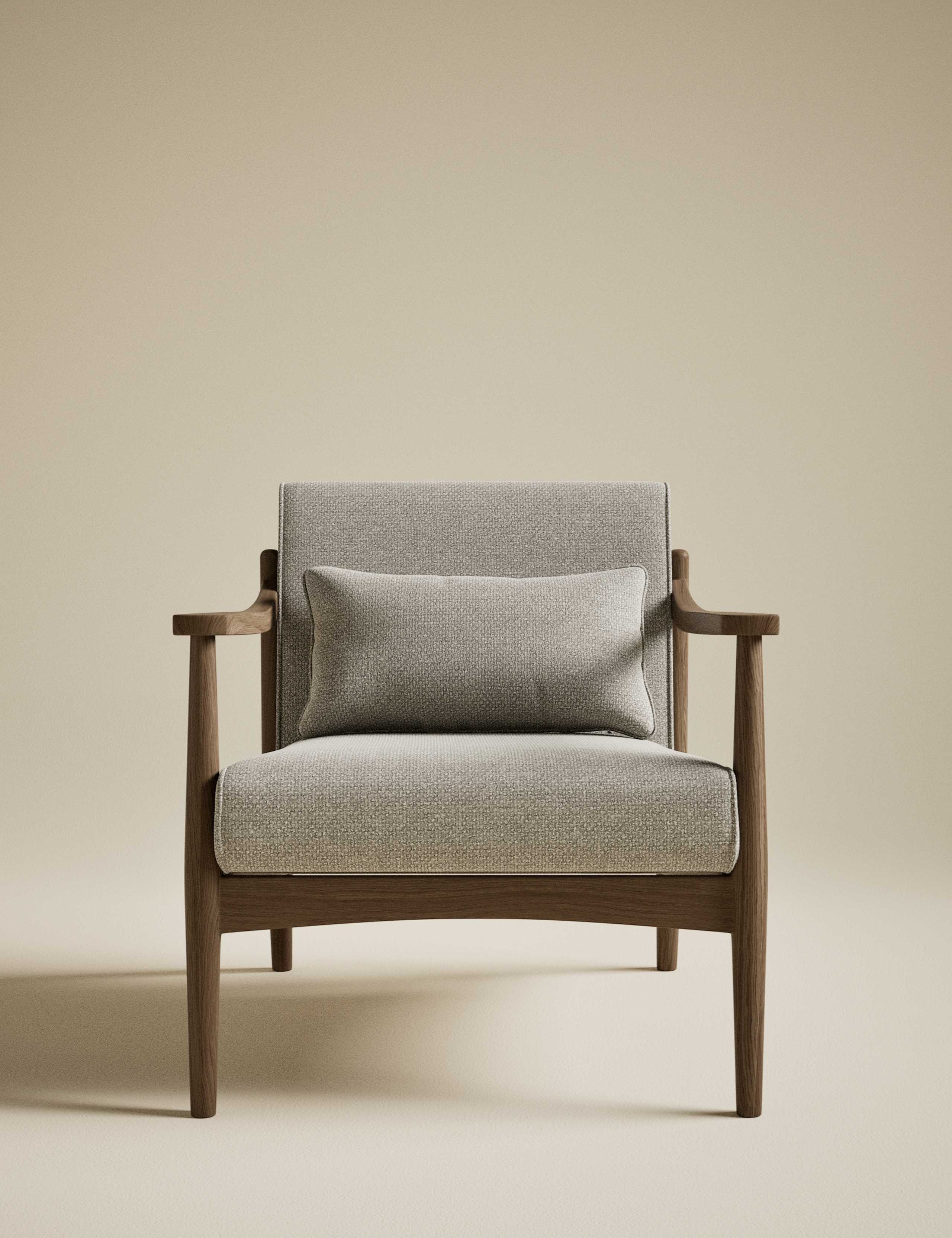 Sherwood Dark Oak Chenille Accent Chair 2 of 7