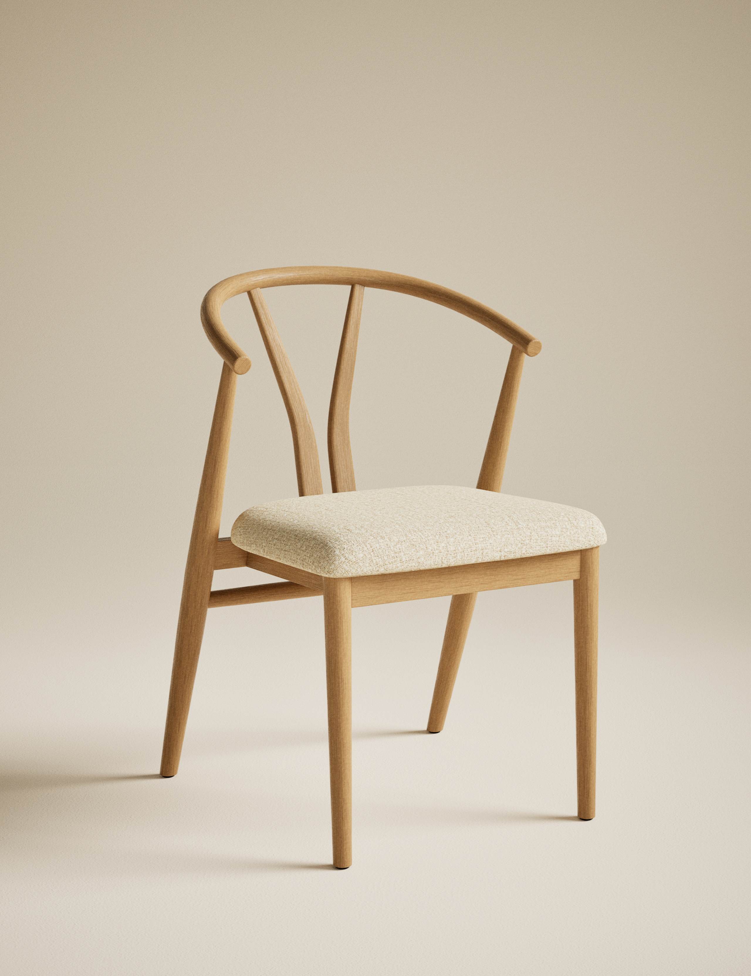 Set of 2 Oak Wishbone Dining Chairs 3 of 9