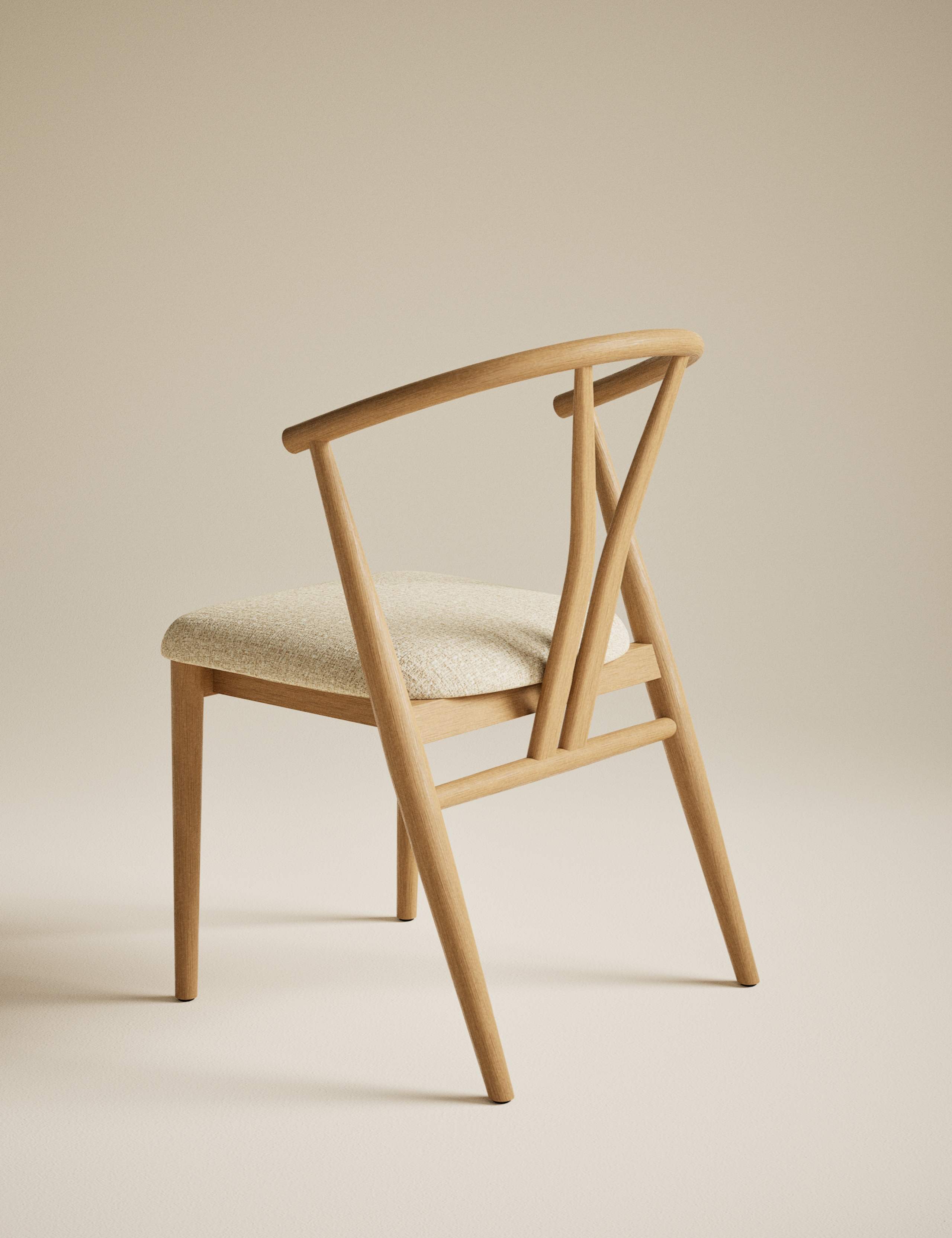 Set of 2 Oak Wishbone Dining Chairs 4 of 9