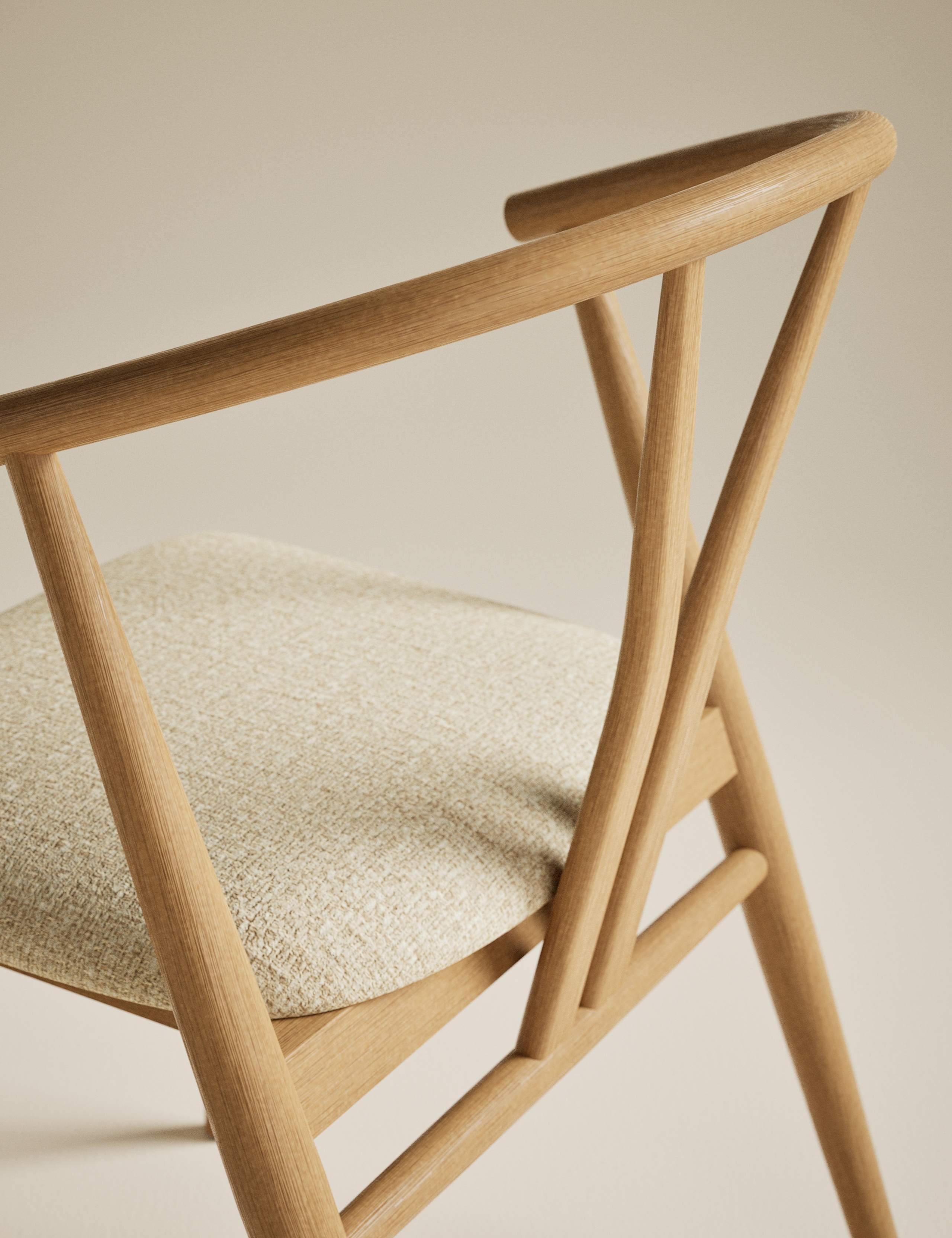 Set of 2 Oak Wishbone Dining Chairs 5 of 9