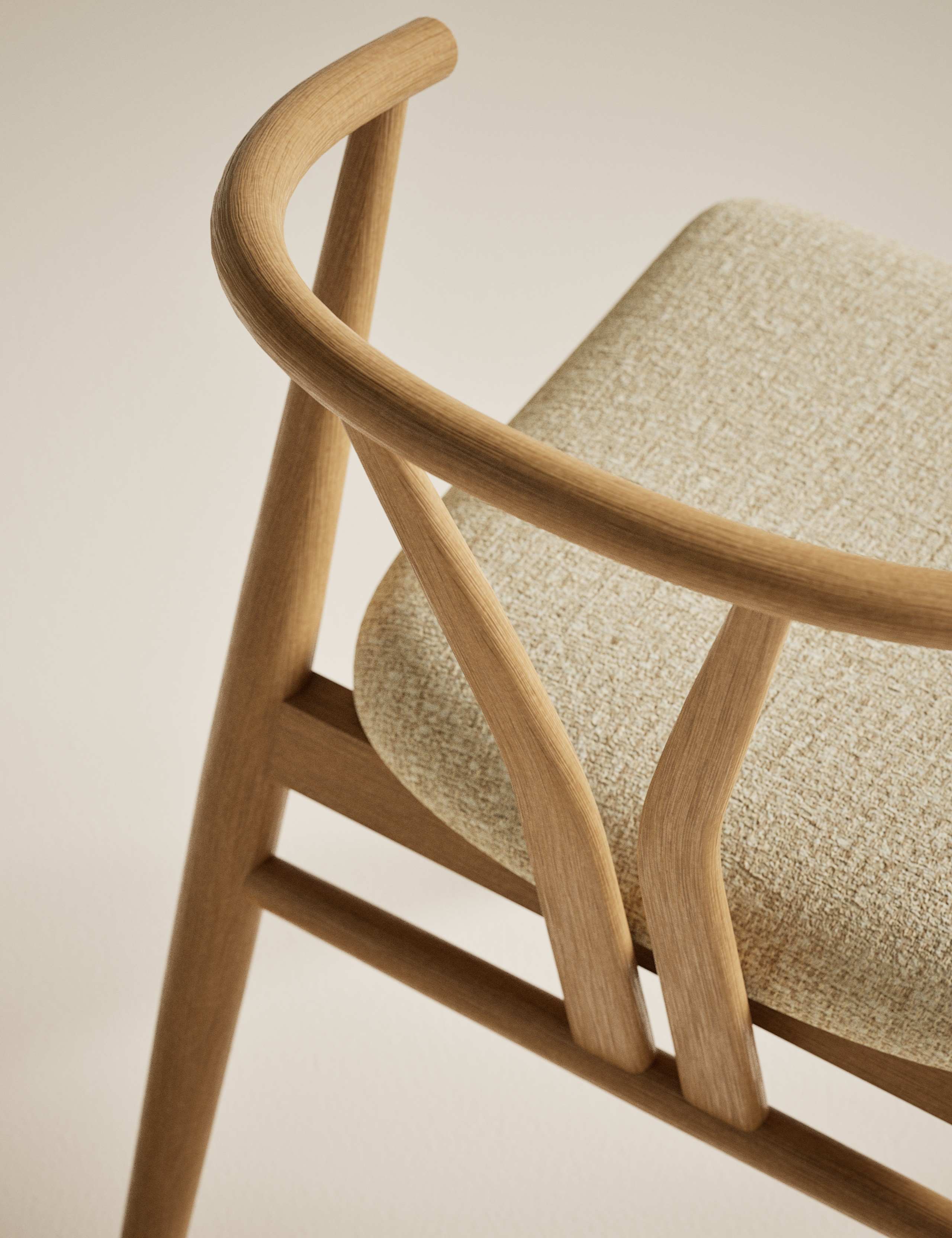 Set of 2 Oak Wishbone Dining Chairs 6 of 9