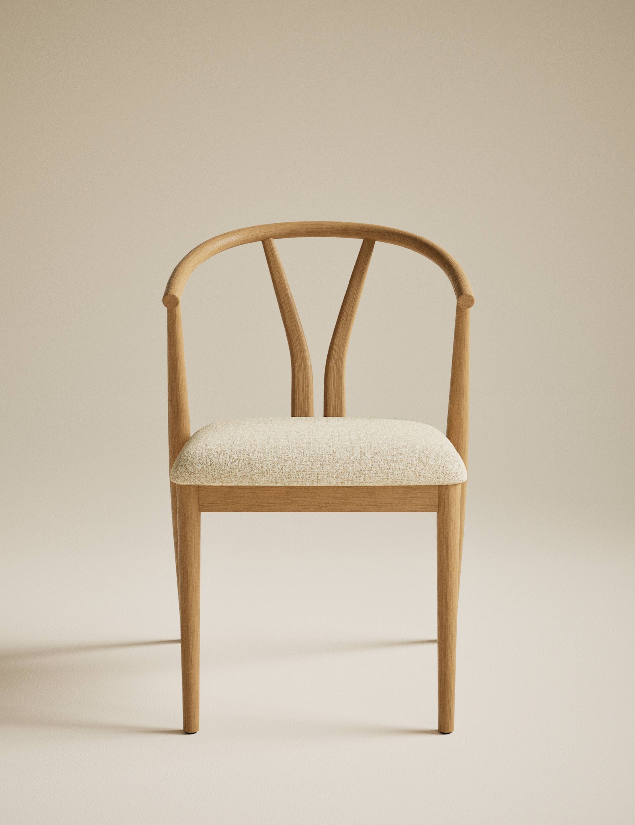 Set of 2 Oak Wishbone Dining Chairs 2 of 9