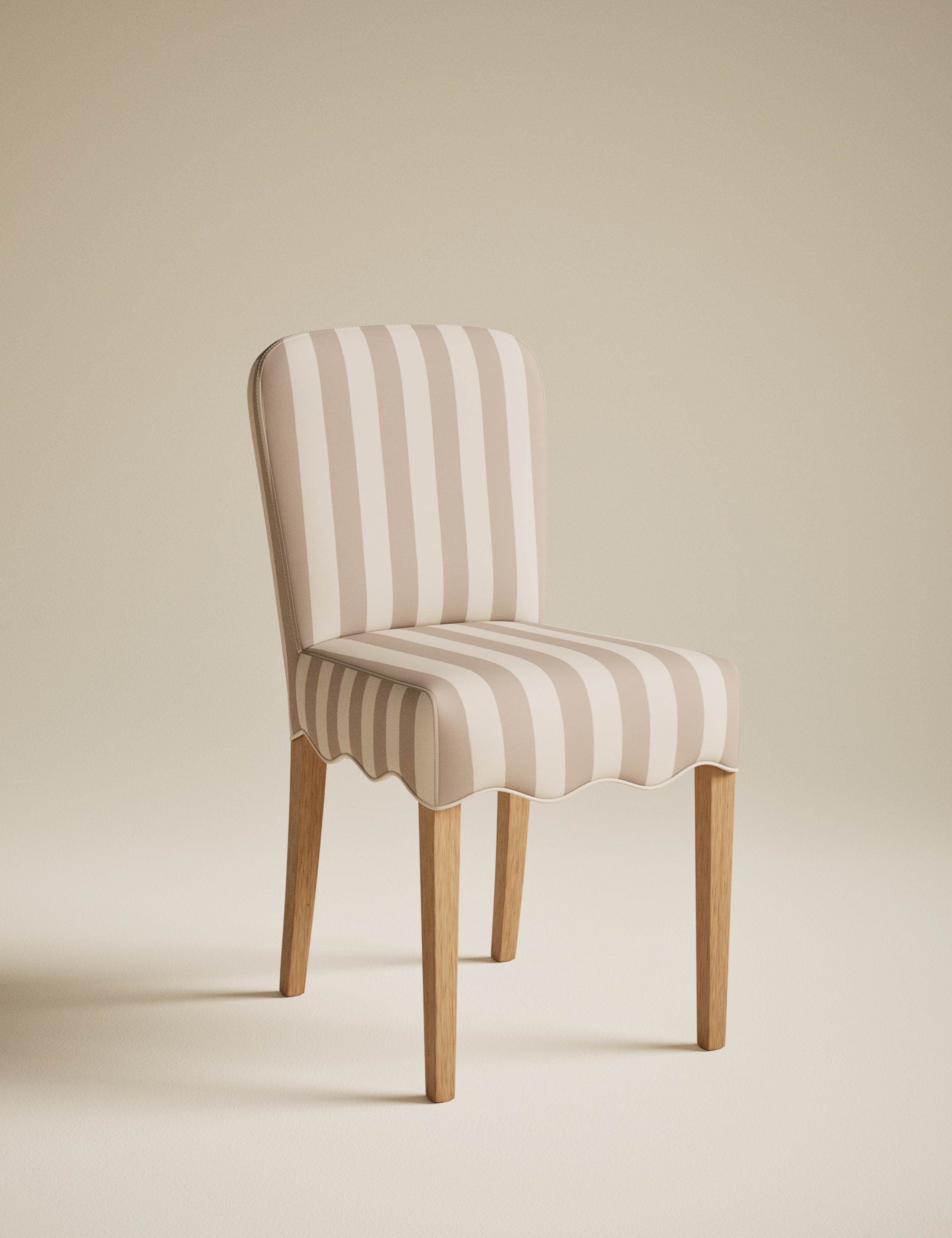 Set of 2 Striped Scallop Dining Chairs 3 of 9