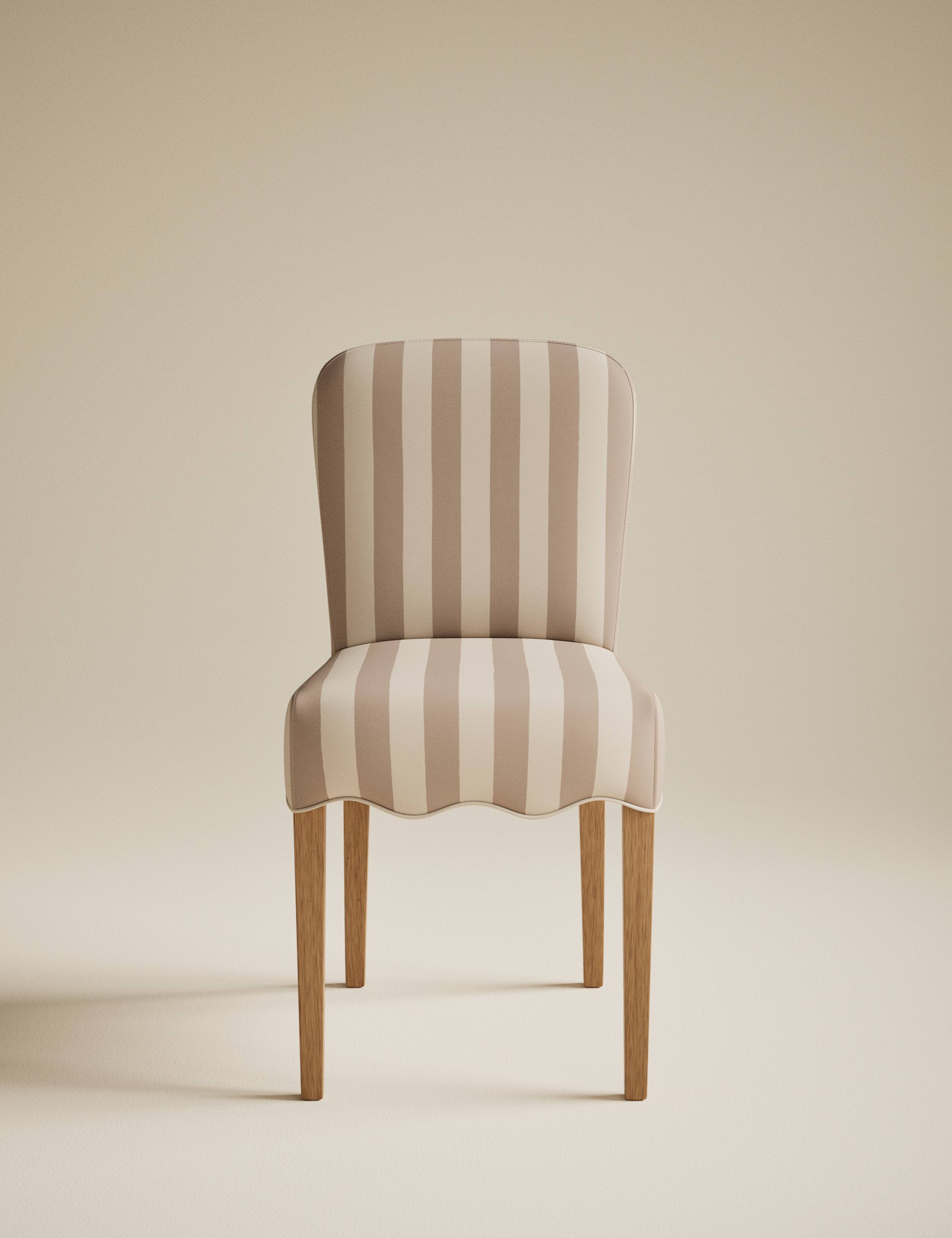 Set of 2 Striped Scallop Dining Chairs 2 of 9