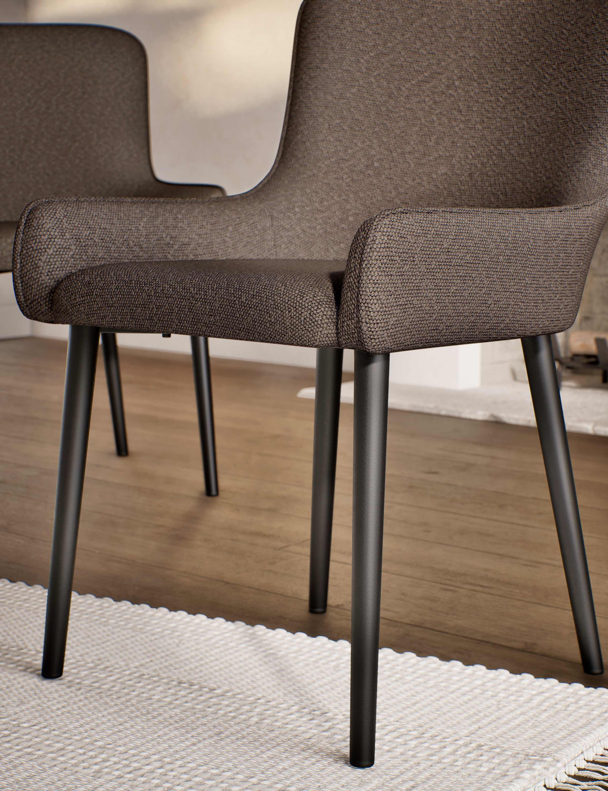 Set of 2 Braxton Boucle Dining Chairs 3 of 7