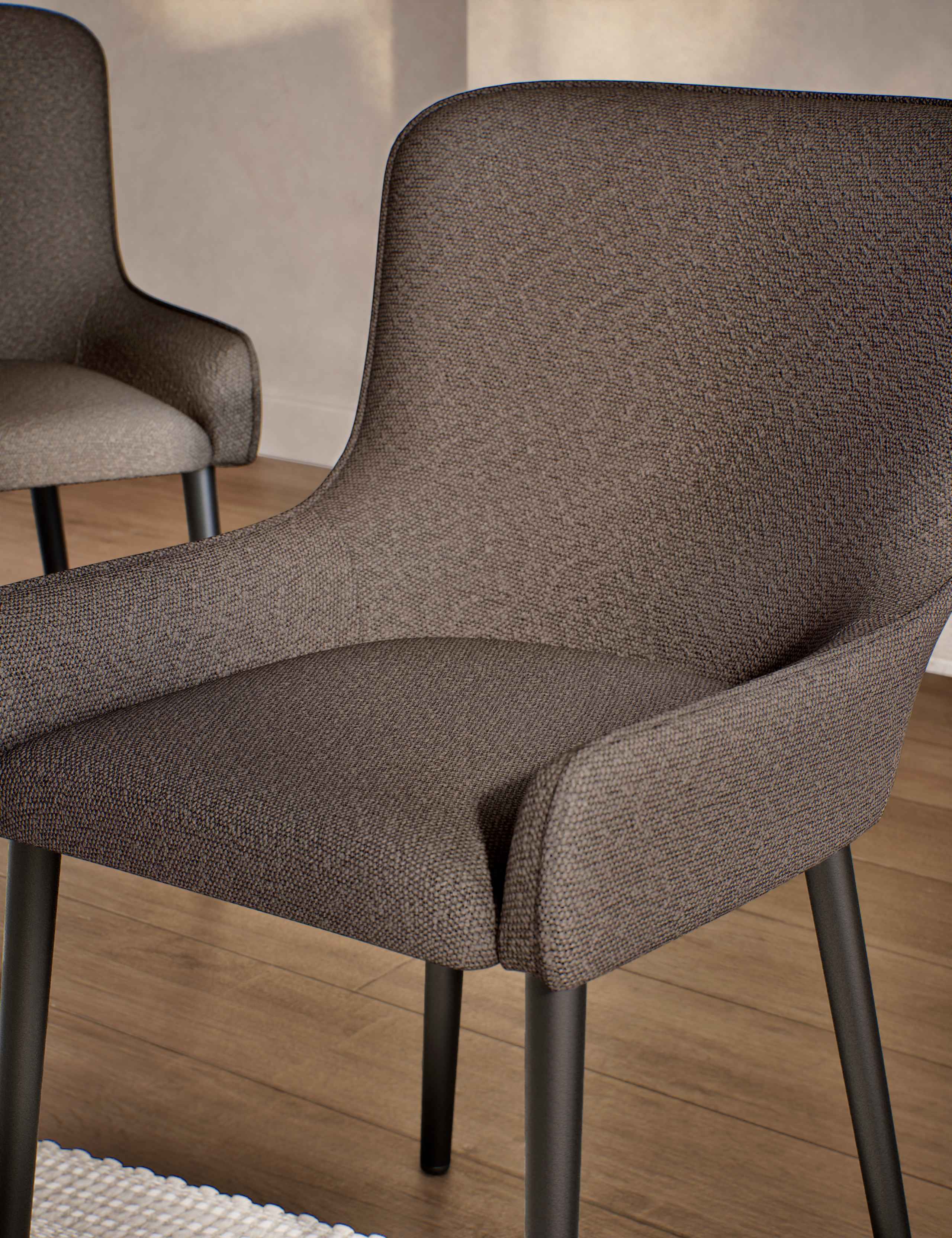 Set of 2 Braxton Boucle Dining Chairs 4 of 7