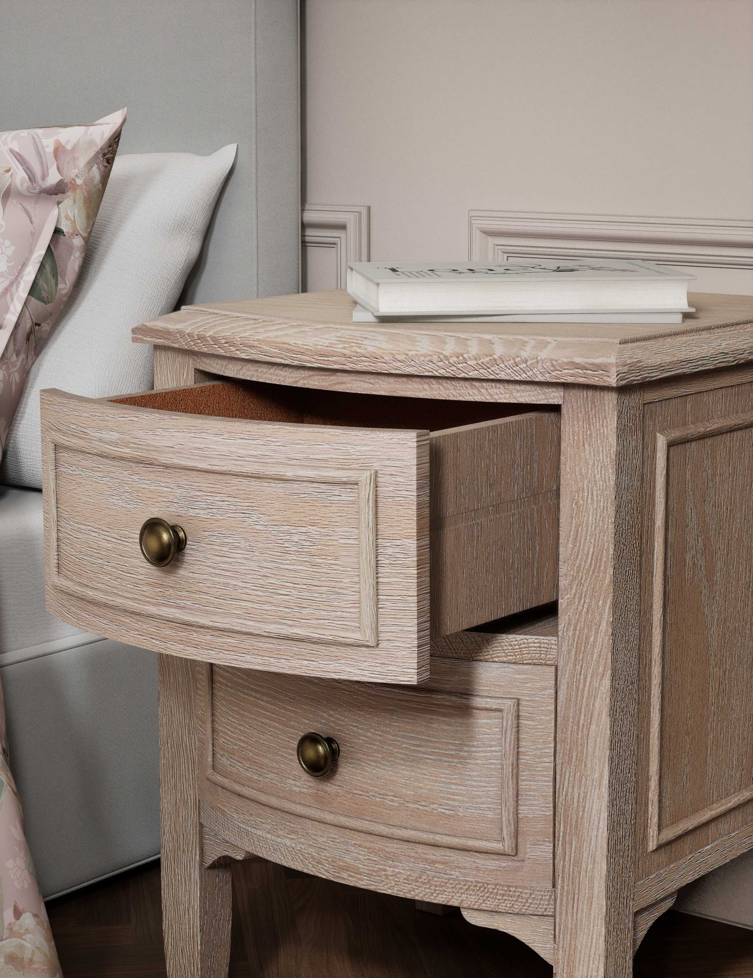 Crescent 2 Drawer Bedside Table 4 of 7
