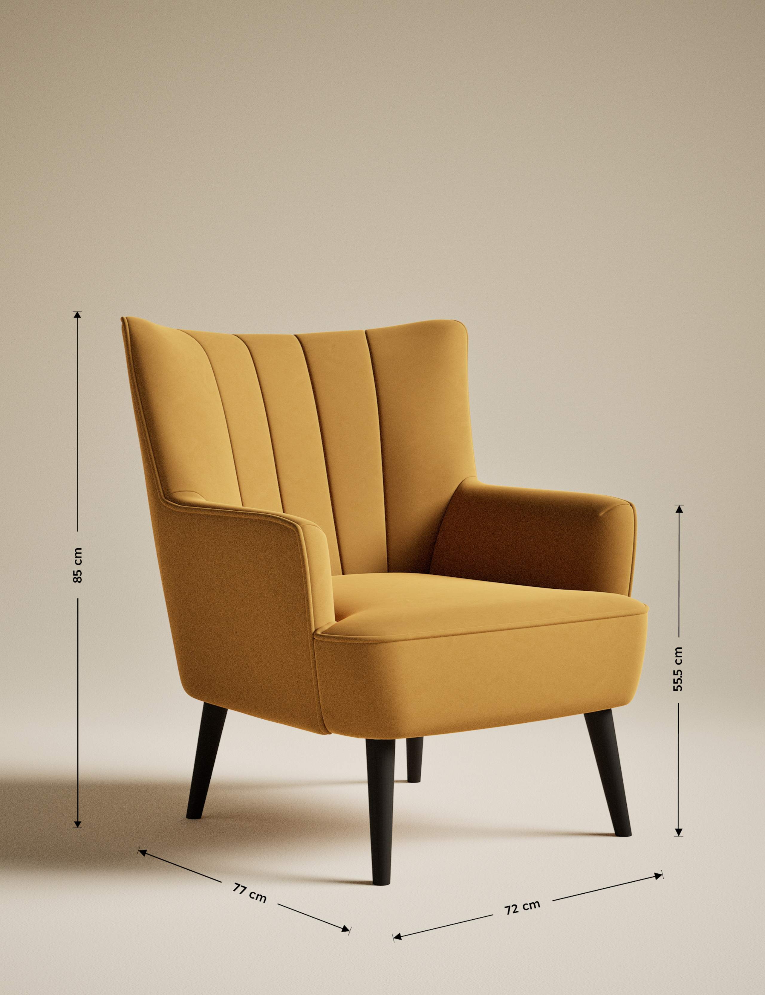 Evie Velvet Accent Armchair 7 of 7