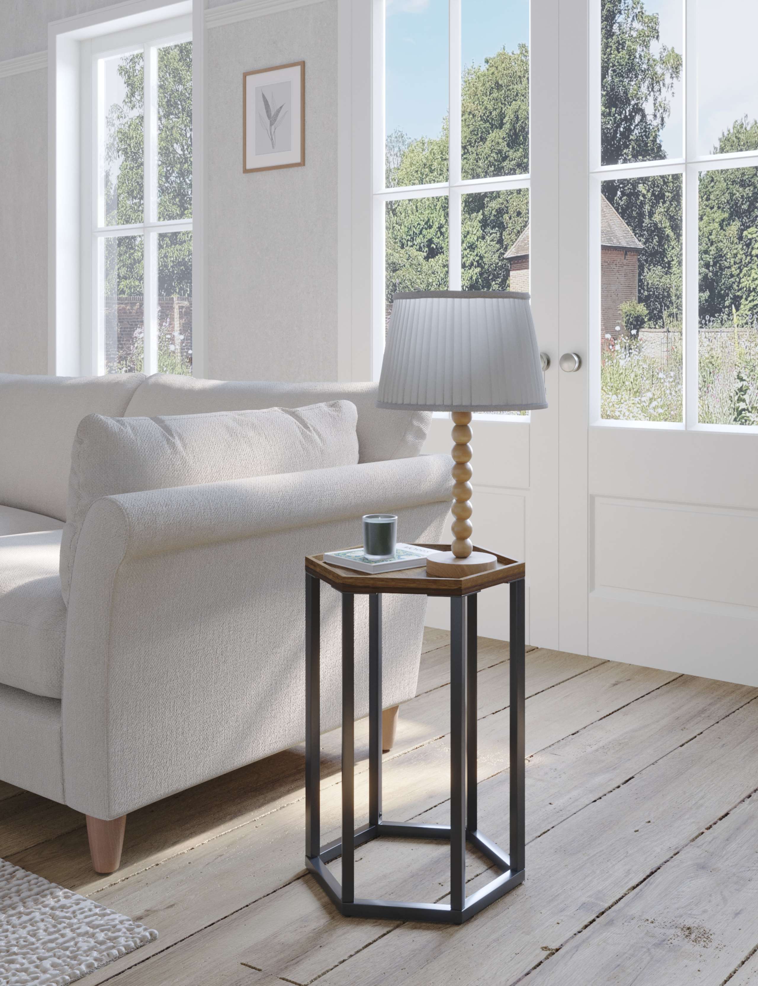 Hexagonal Mango Wood Side Table 1 of 7