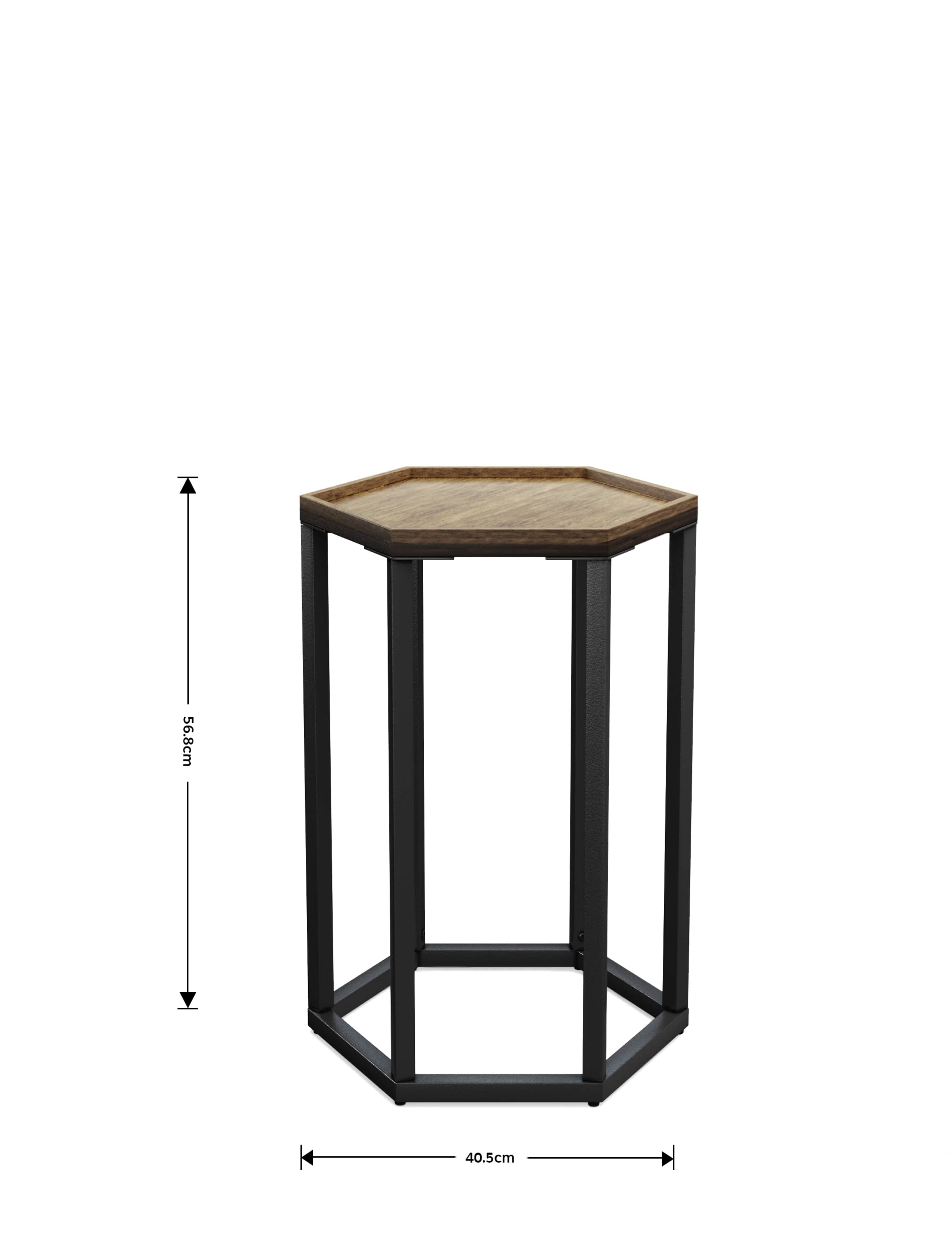 Hexagonal Mango Wood Side Table 6 of 7