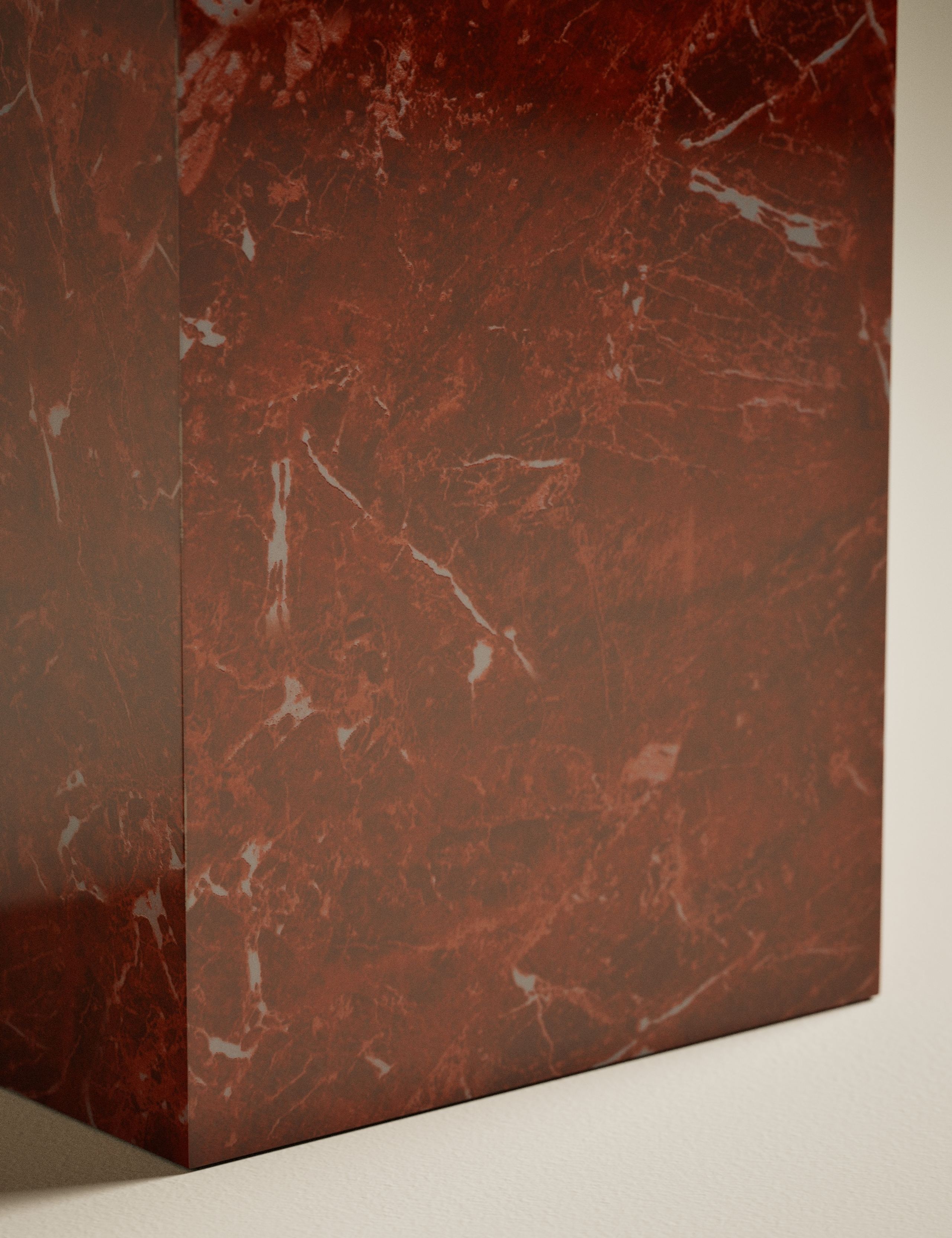 Blithe Red Marble Effect Side Table 3 of 7