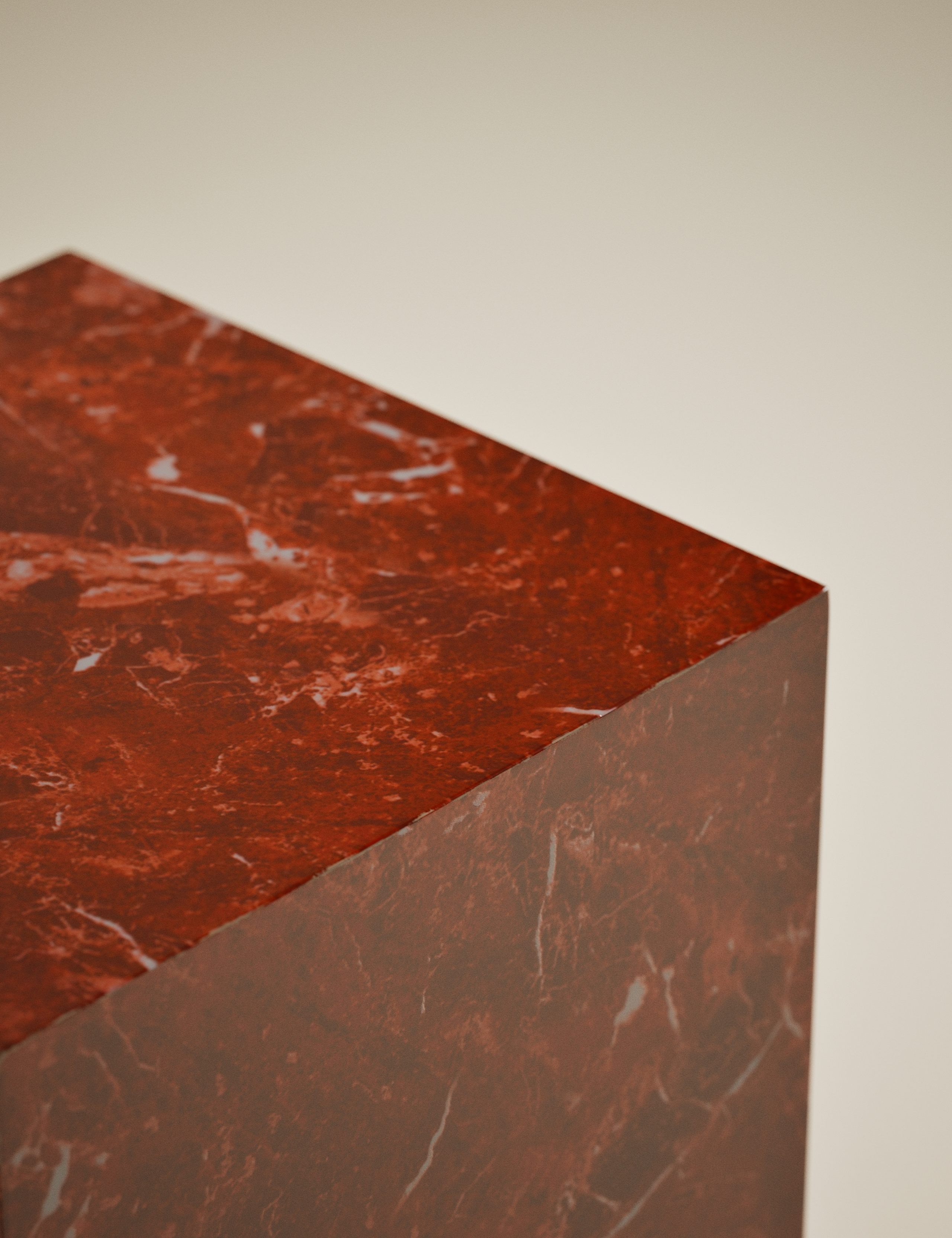 Blithe Red Marble Effect Side Table 5 of 7