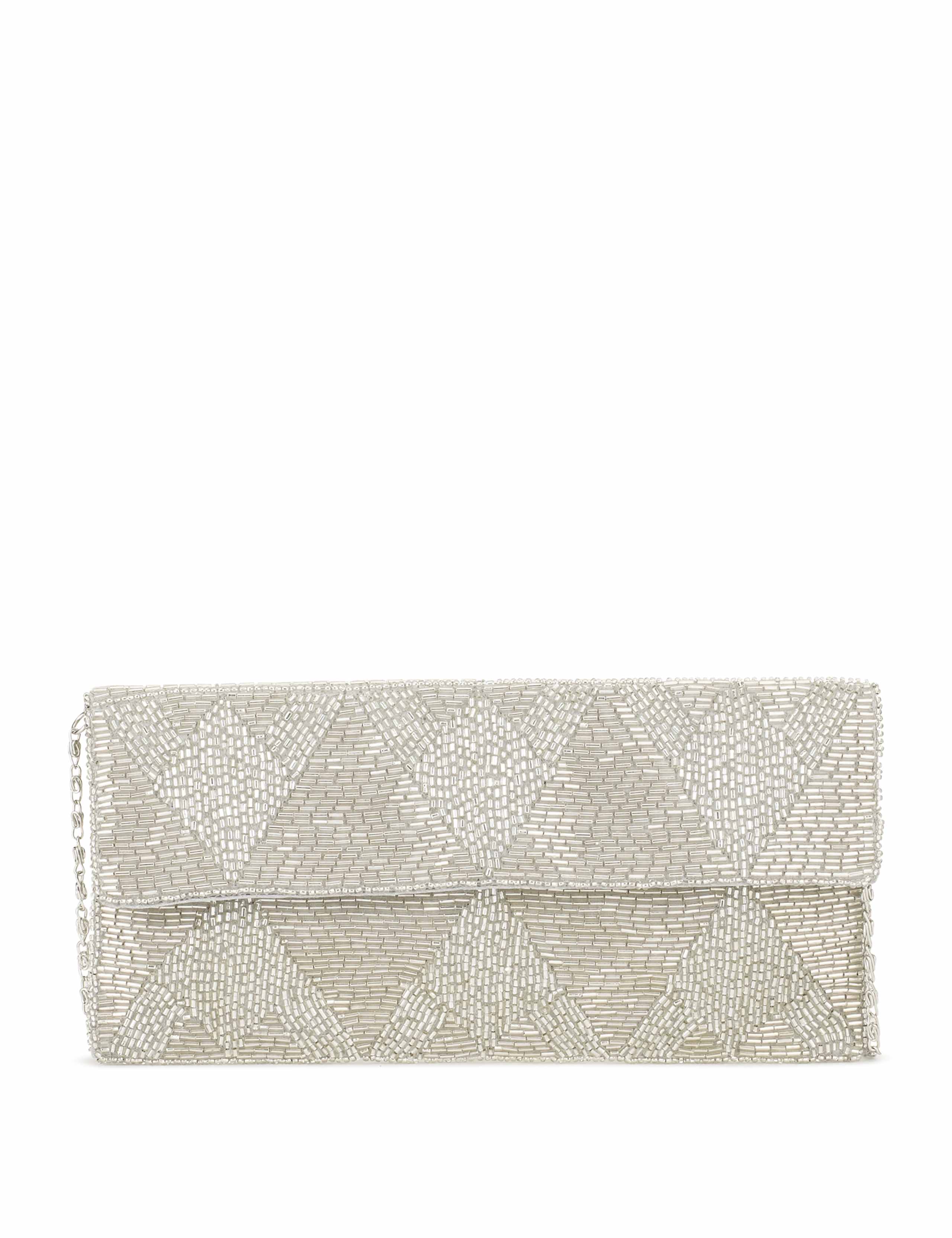Bugle Bead Embellished Clutch Purse 1 of 4