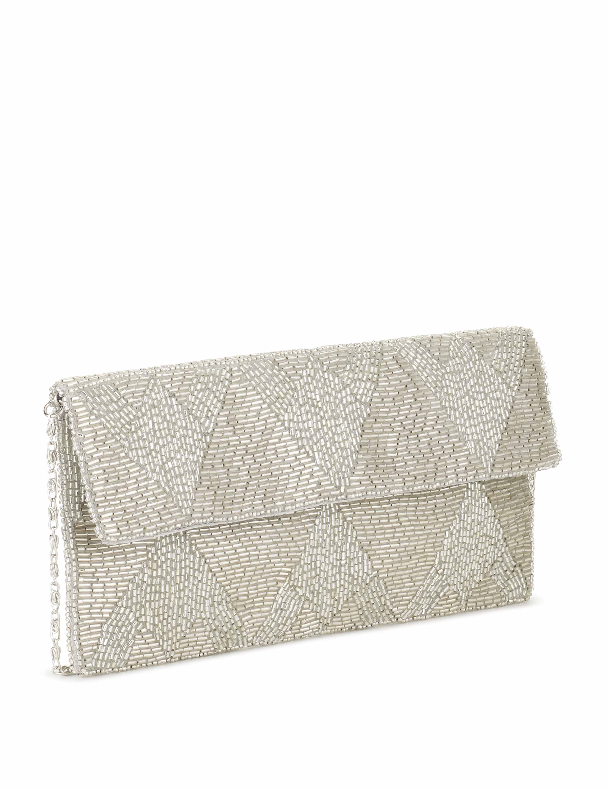 Bugle Bead Embellished Clutch Purse 3 of 4