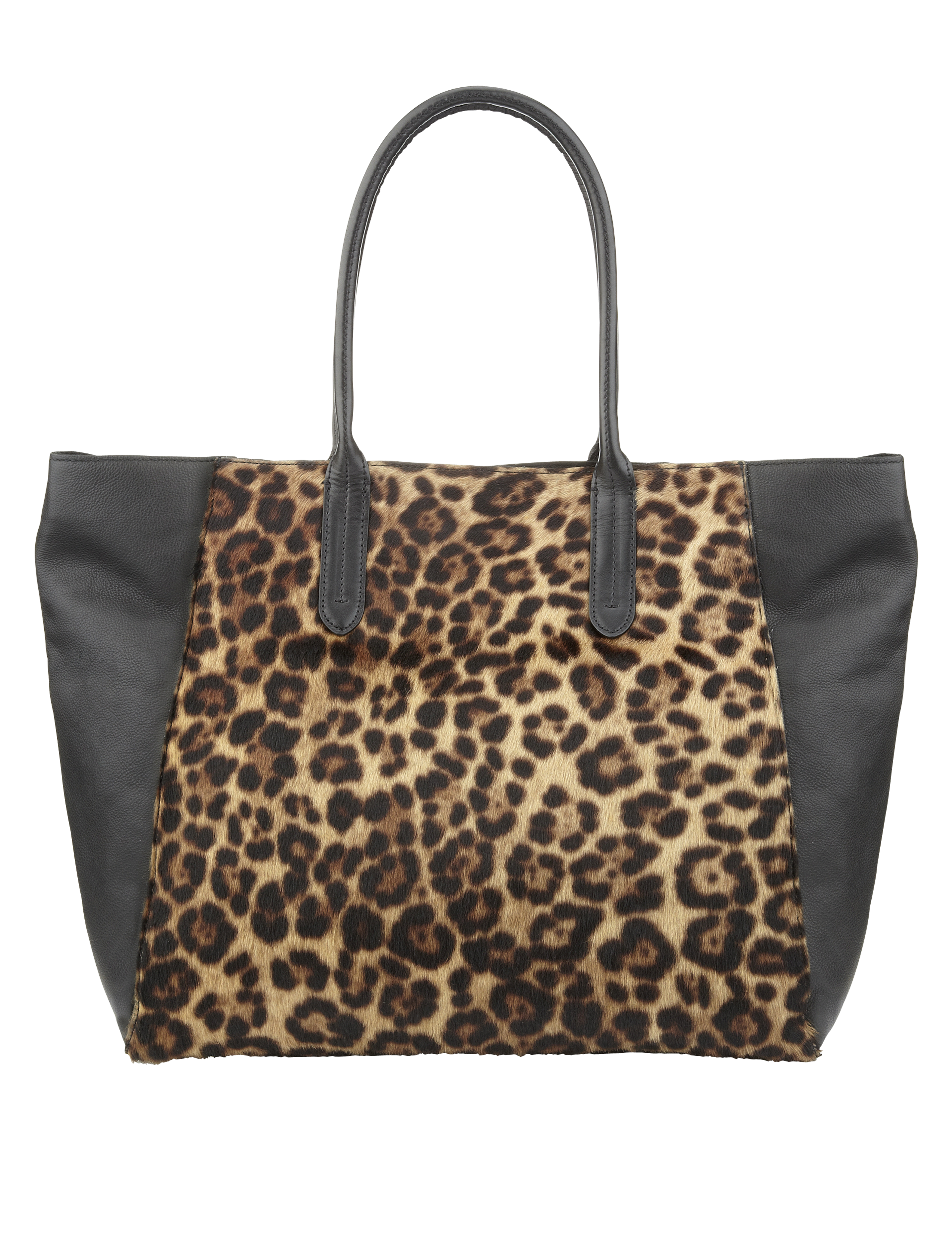 Leather Leopard Print Slouch Shopper Bag 2 of 7