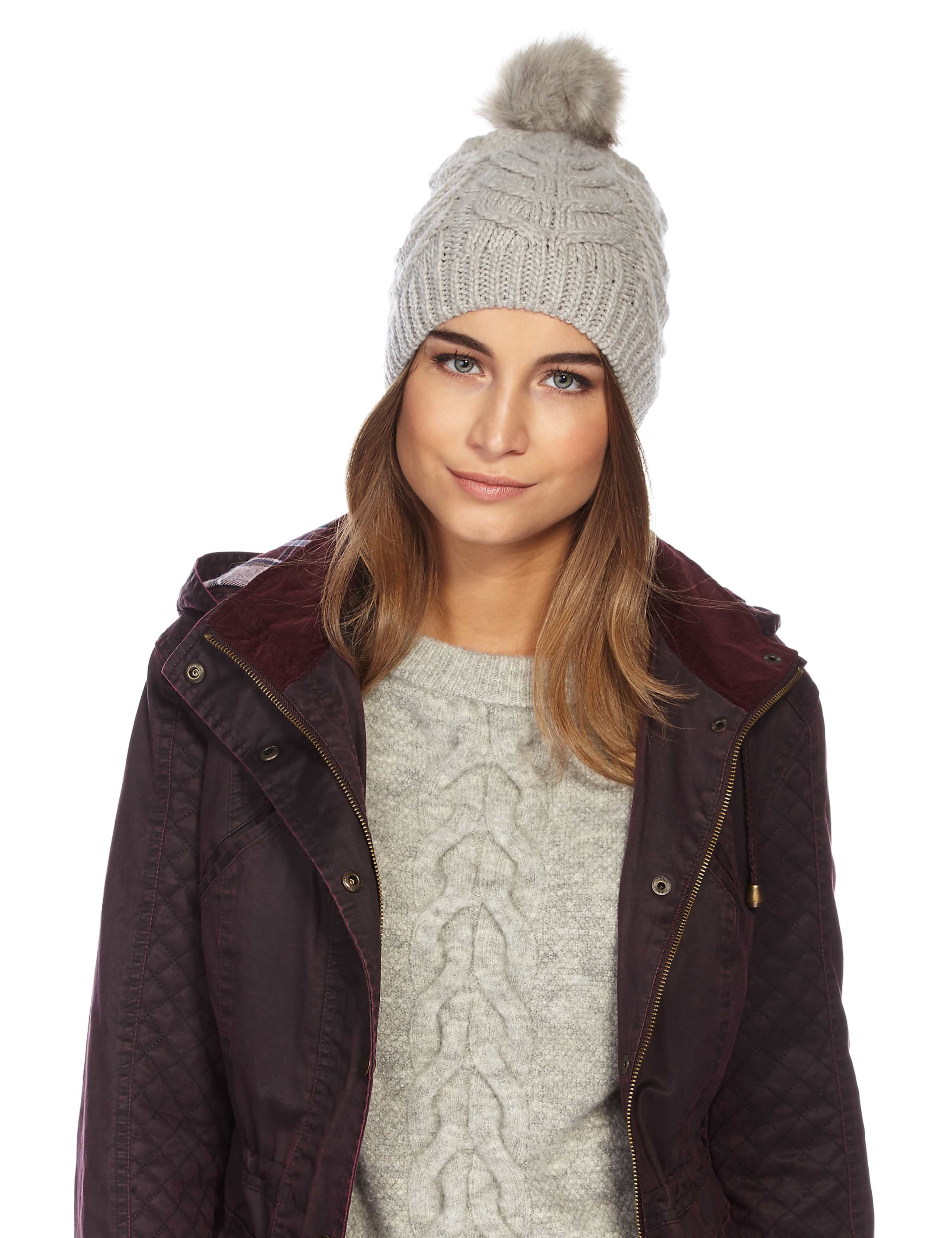 Cable Knit Bobble Hat 1 of 2