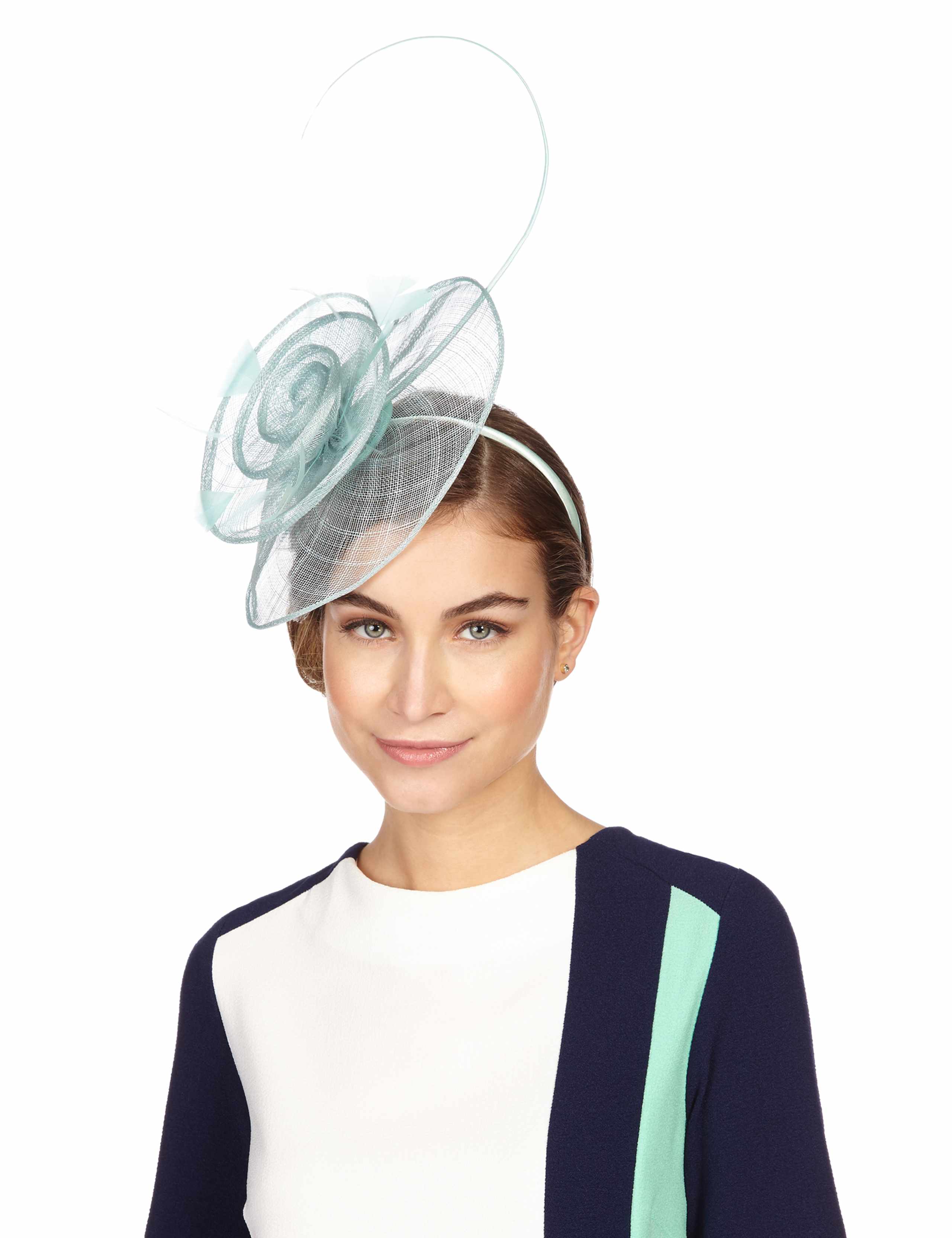 Swirl Feather Mesh Fascinator 1 of 4