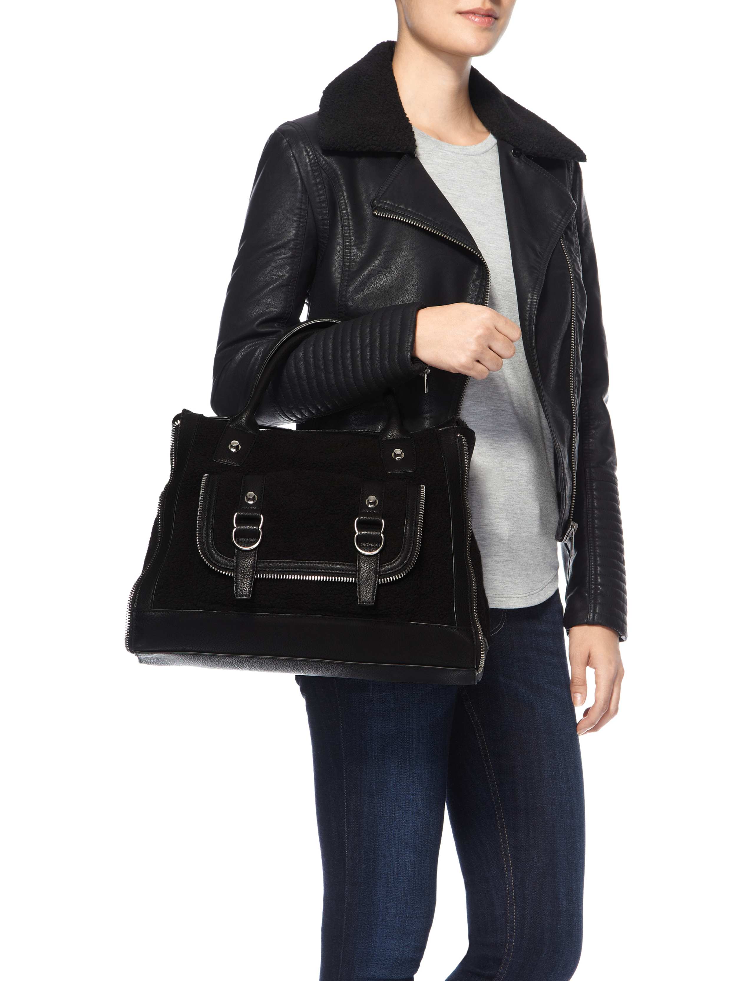 Shearling Style Tote Bag 3 of 6
