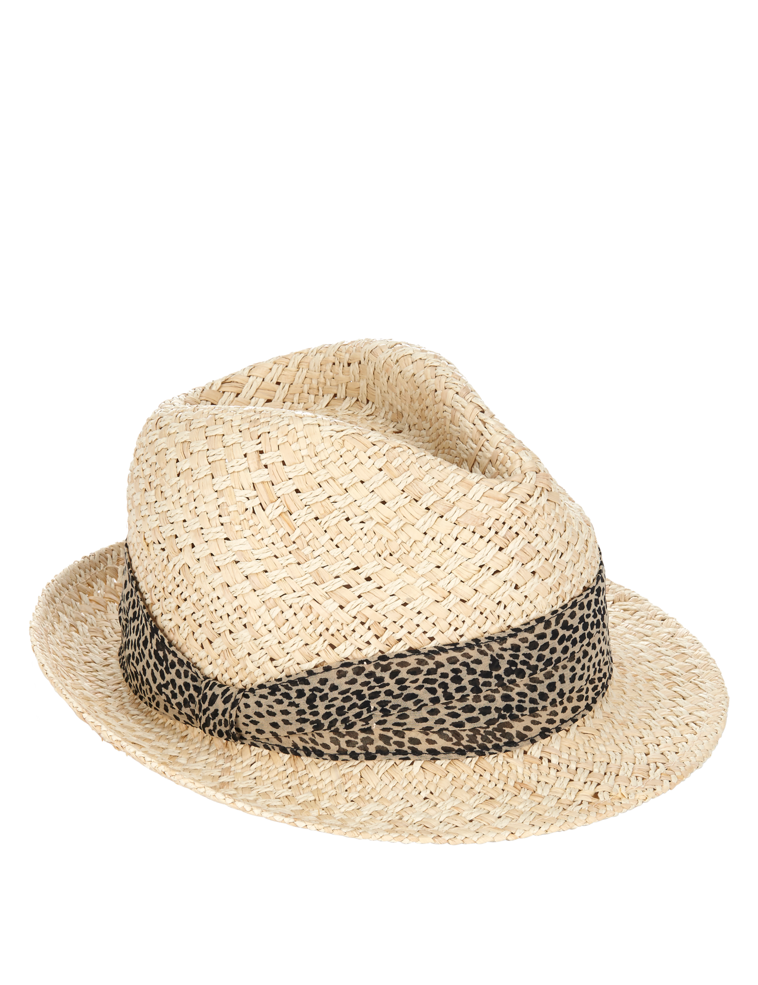 Animal Print Scarf Trim Trilby Hat 2 of 3