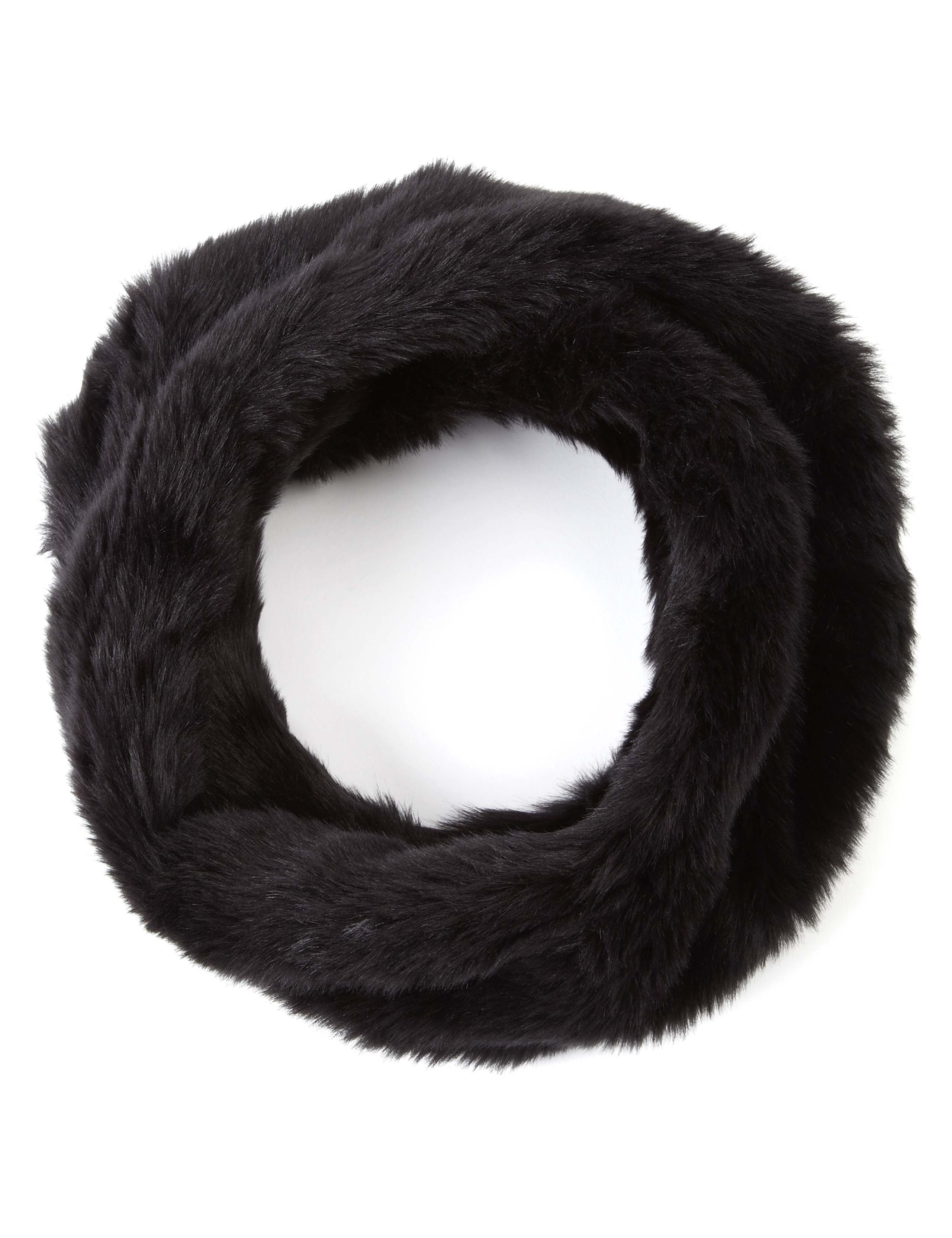 Faux Fur Twisted Snood Scarf 1 of 2