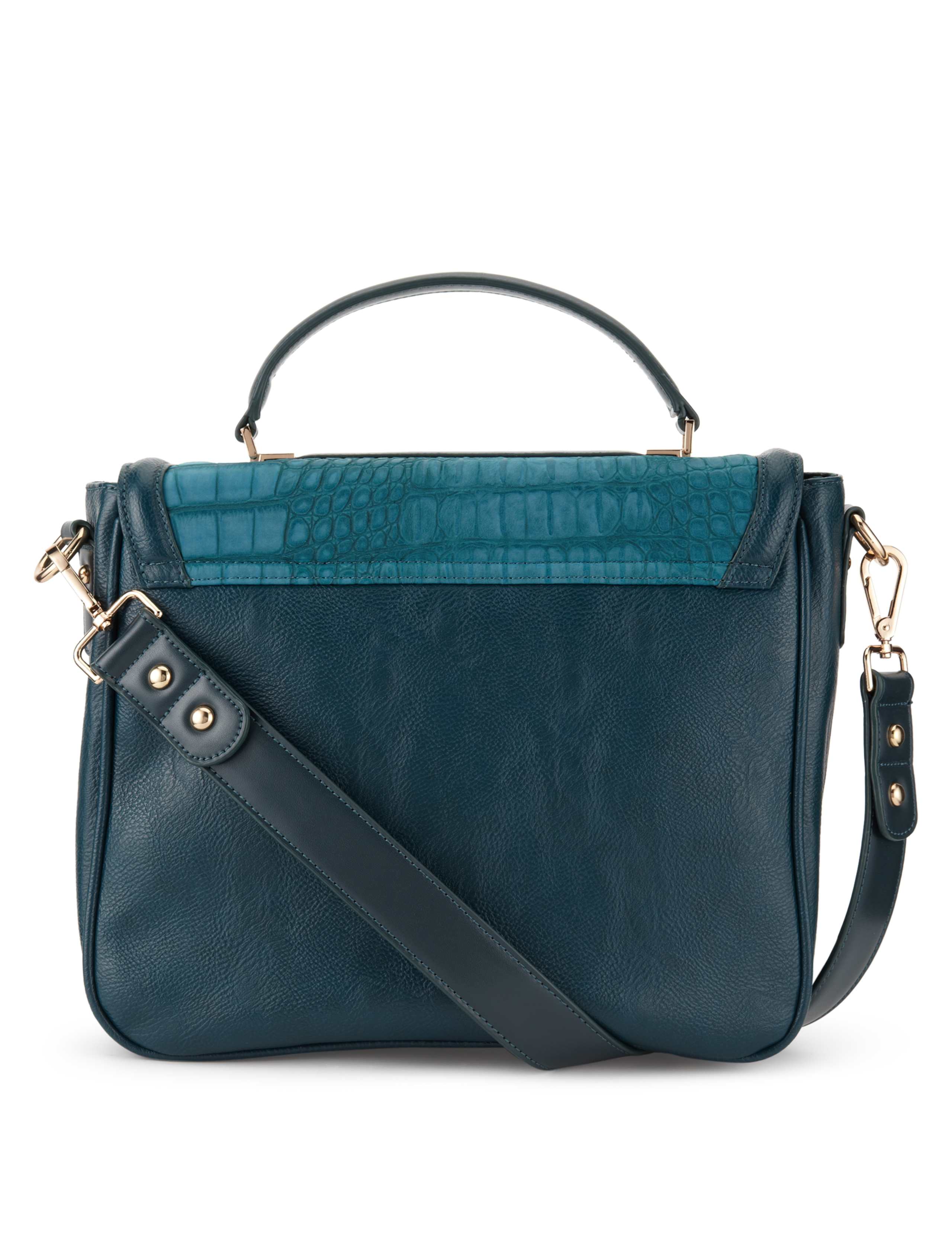 Faux Crocodile Skin Satchel Bag 4 of 5