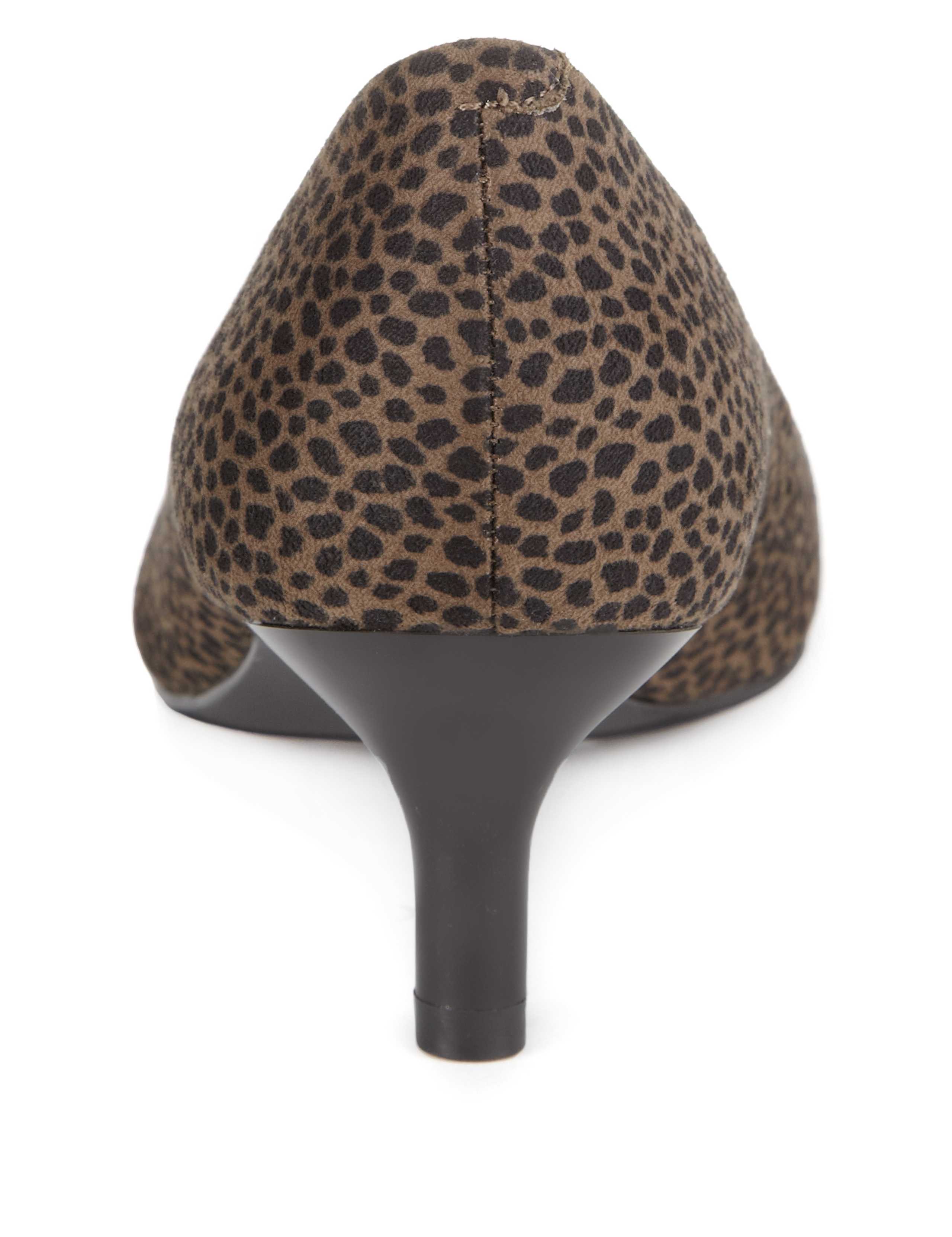 Pointed Toe Mid Heel Animal Print Court Shoes with Insolia® 2 of 3