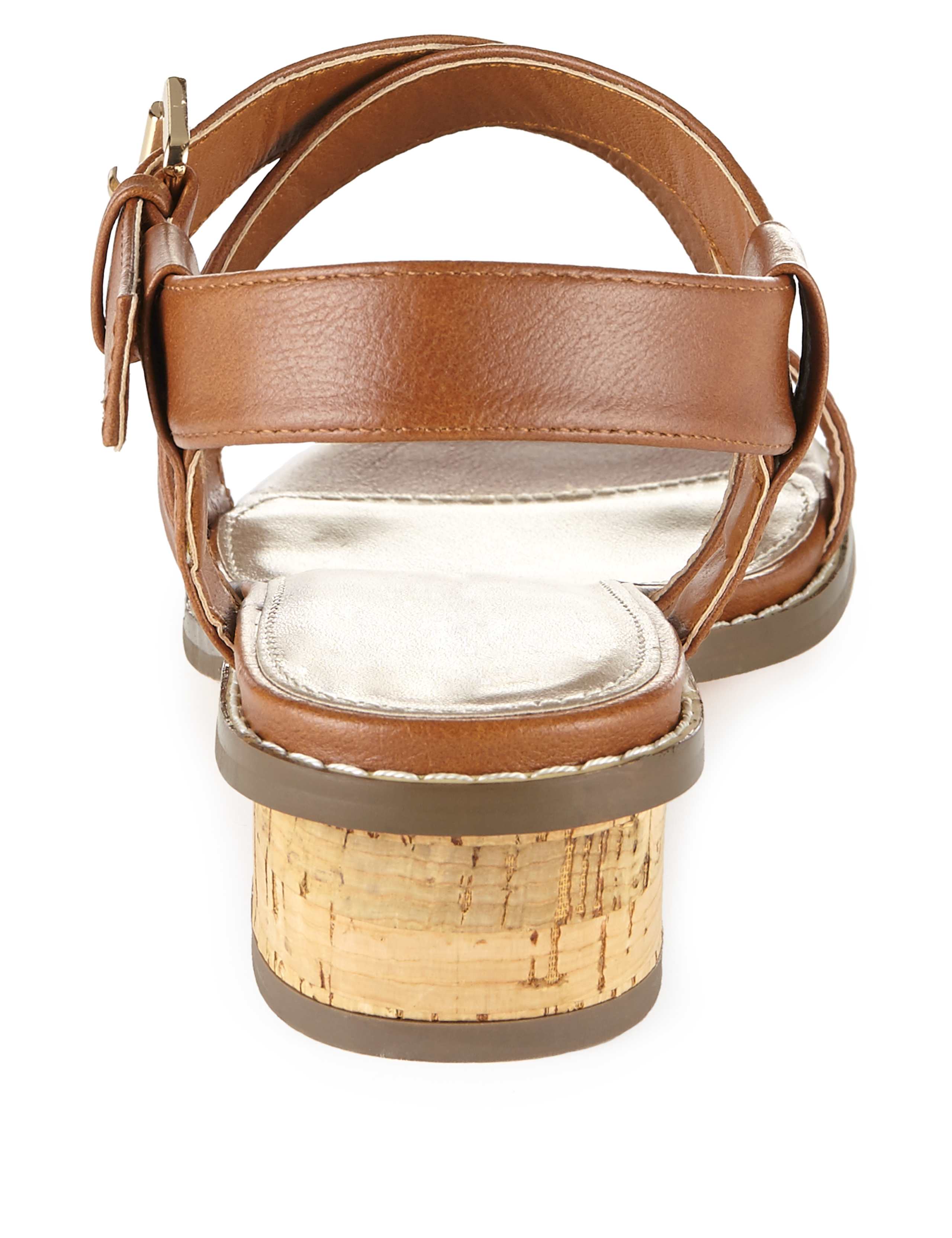 Block Heel Wide Fit Strappy Sandals 3 of 4