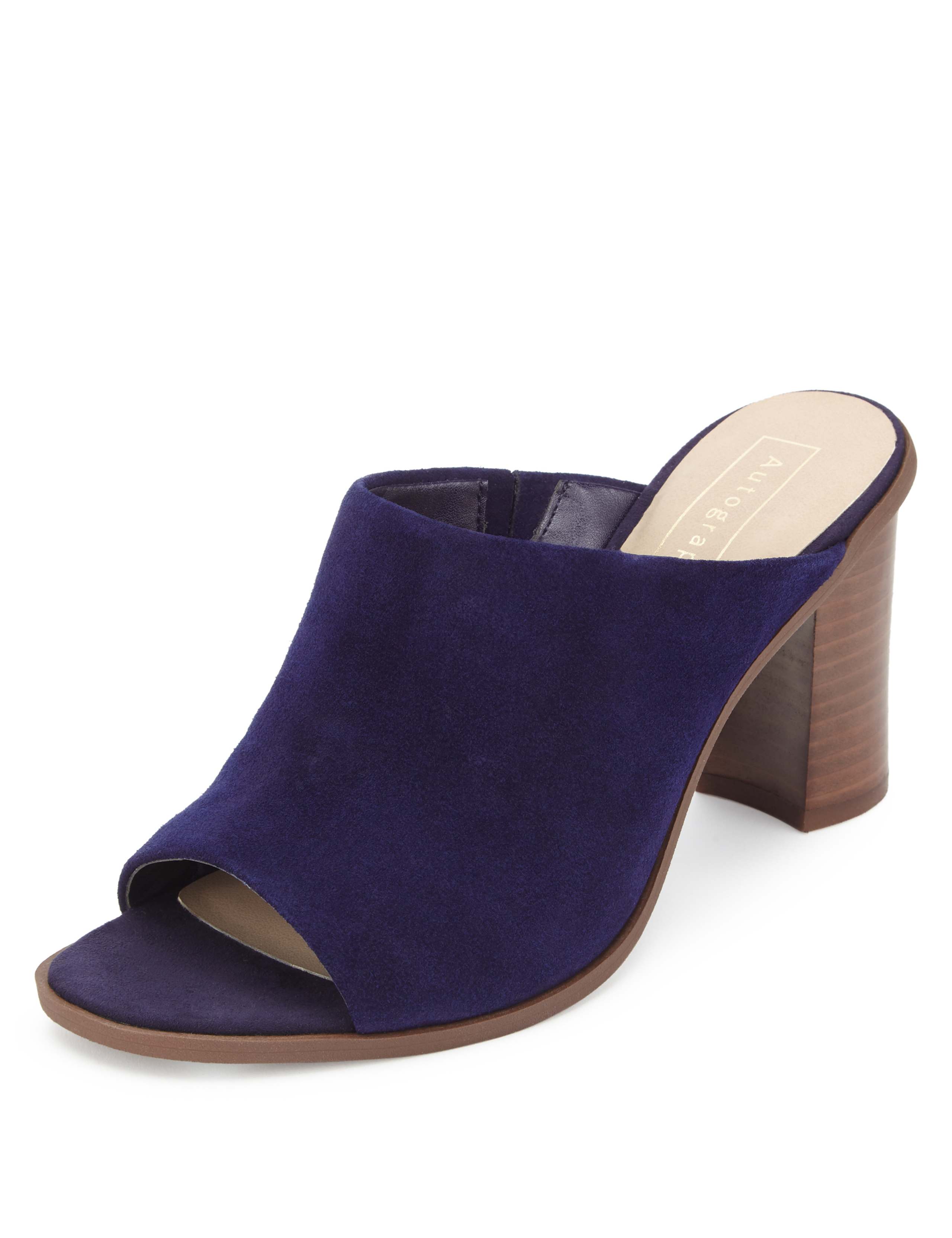 Stain Away™ Suede Block Heel Mule Sandals with Insolia® 1 of 4