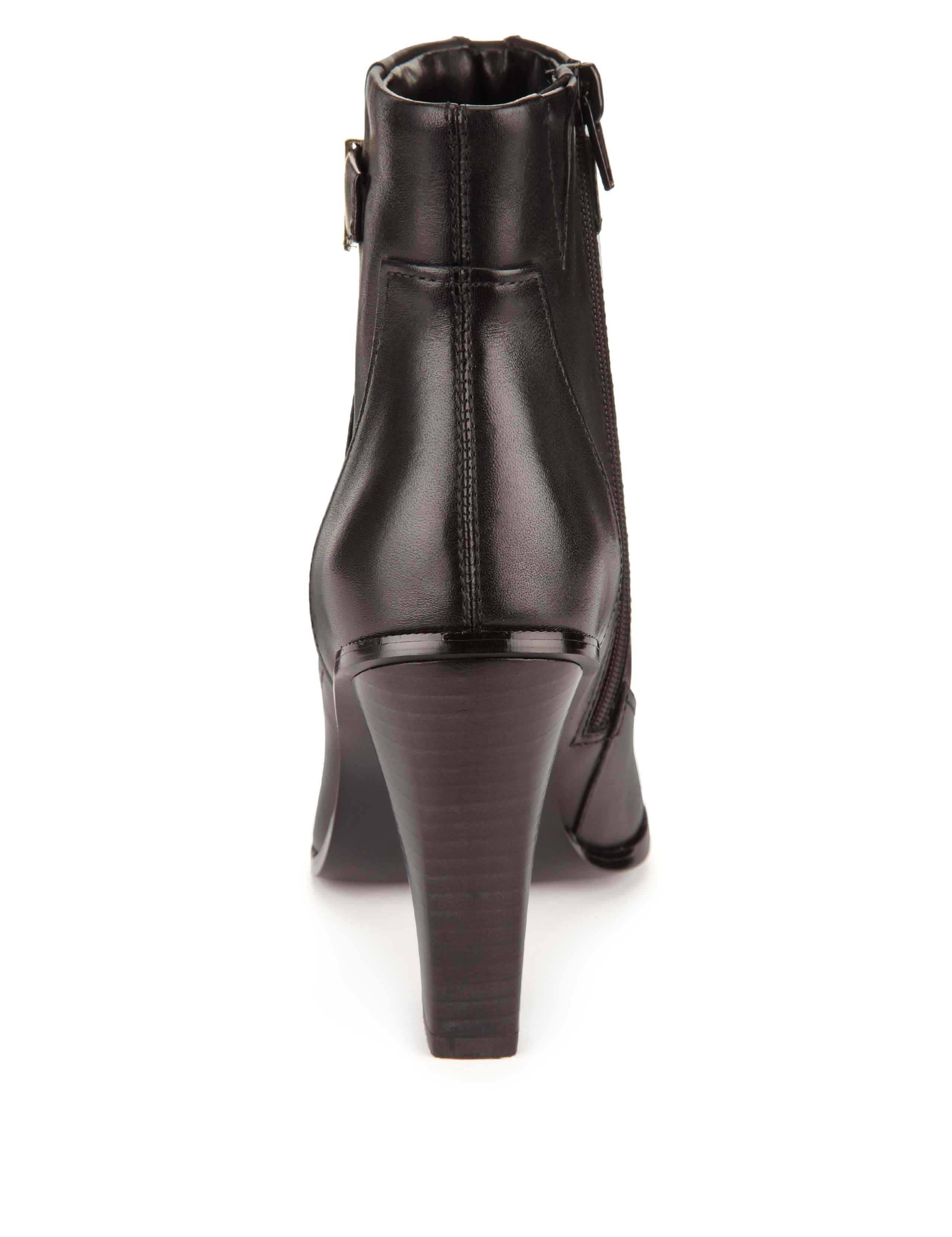 Leather Heeled Front Zip Ankle Boots with Insolia® 3 of 5