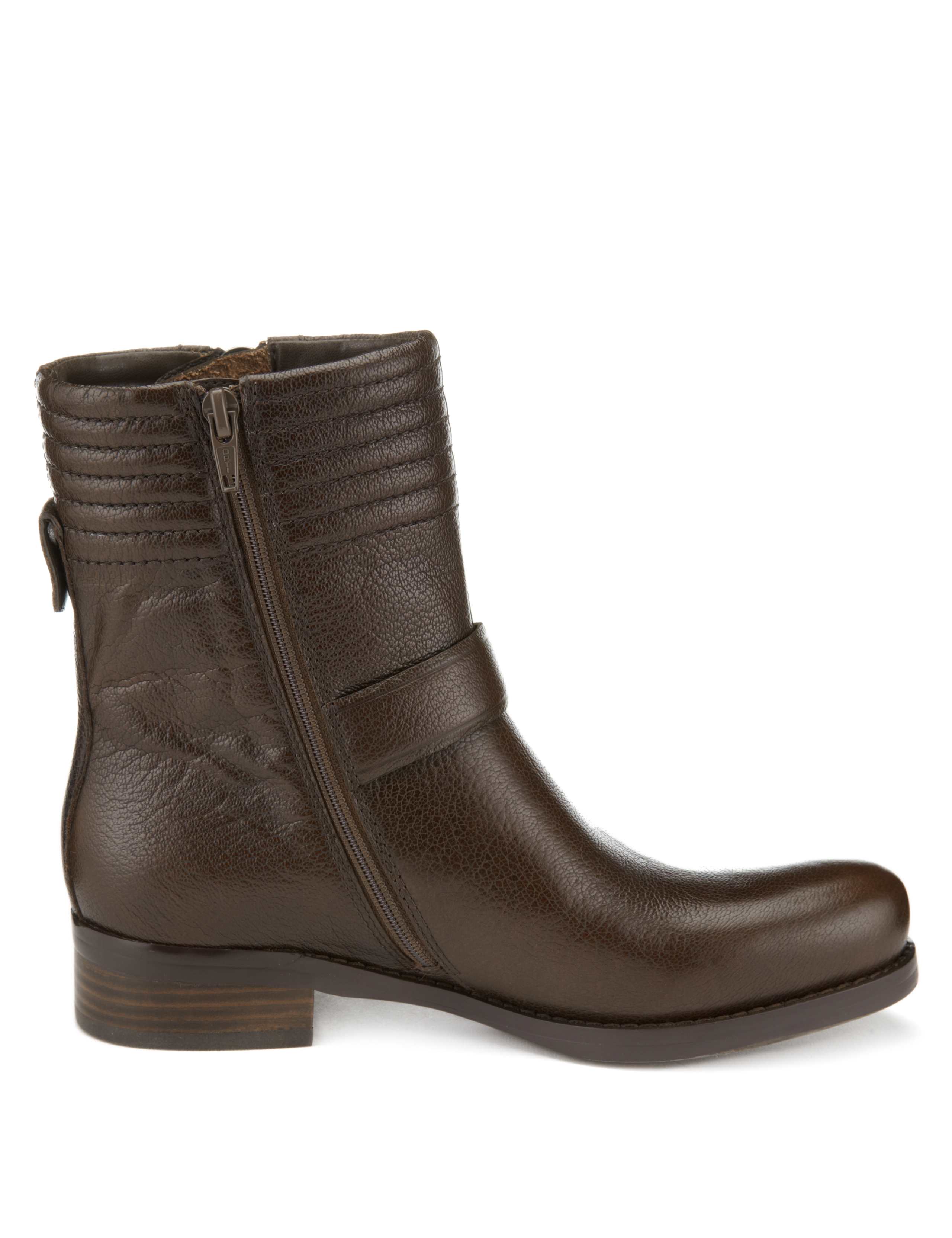 Leather Stretch Zip Padded Biker Boots with Insolia Flex® 4 of 5