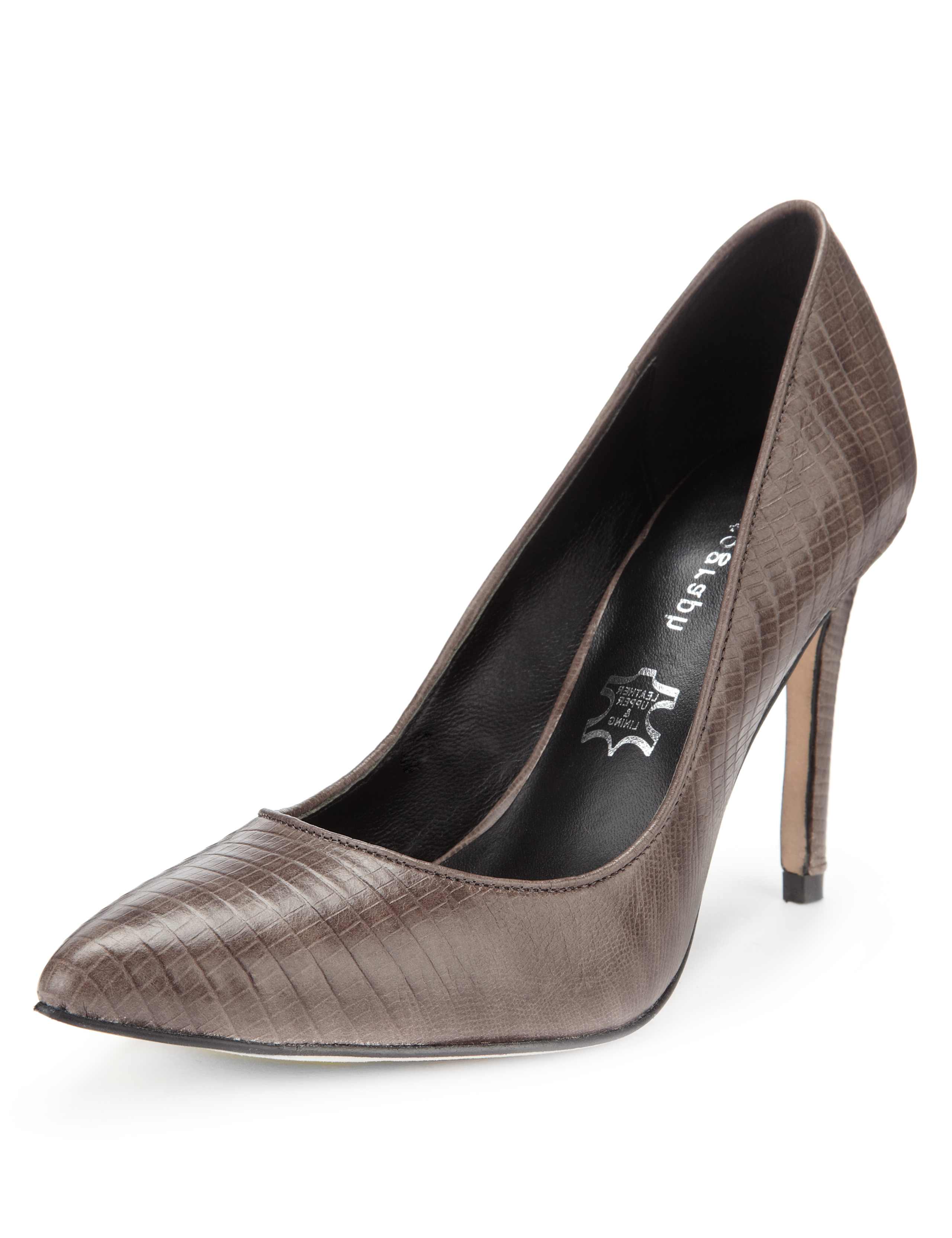 Leather Pointed Toe Court Shoes with Insolia® 1 of 4