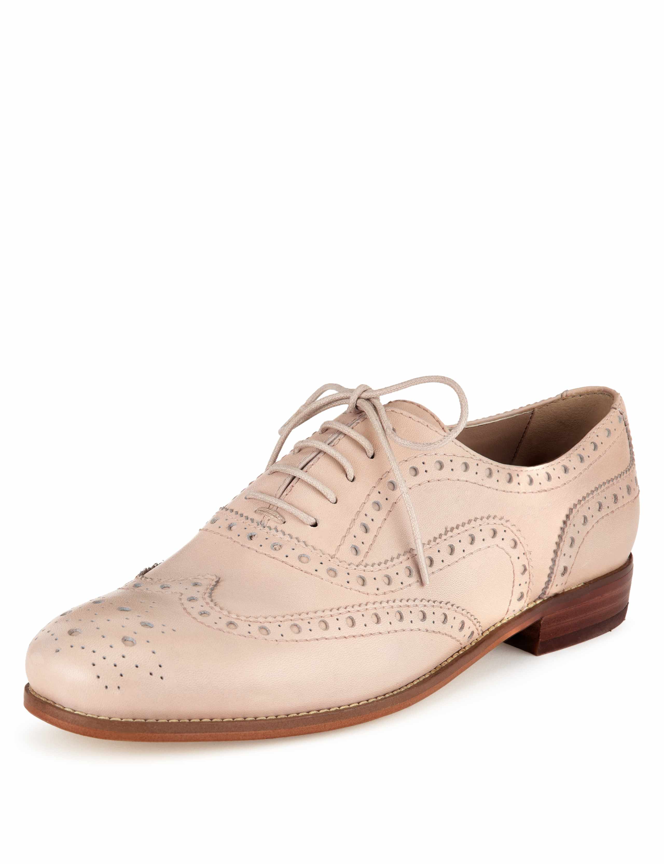 Leather Lace Up Flat Brogue Shoes with Insolia Flex® 1 of 3