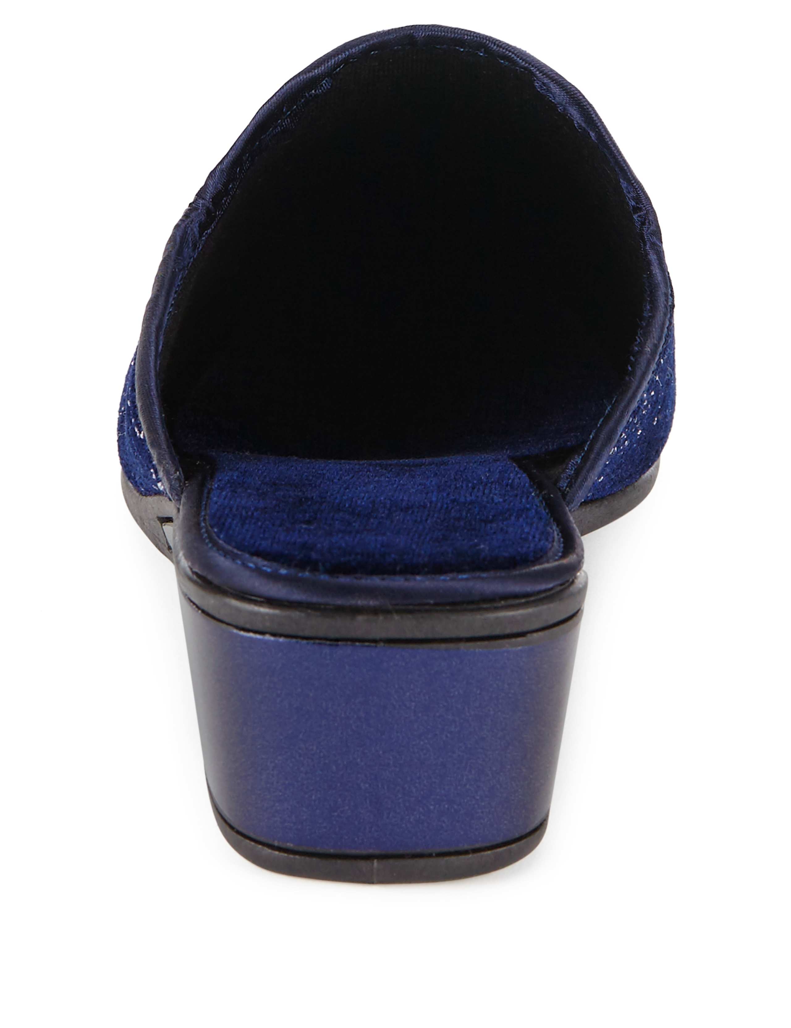 Glitter Rose Wedge Mule Slippers 3 of 4