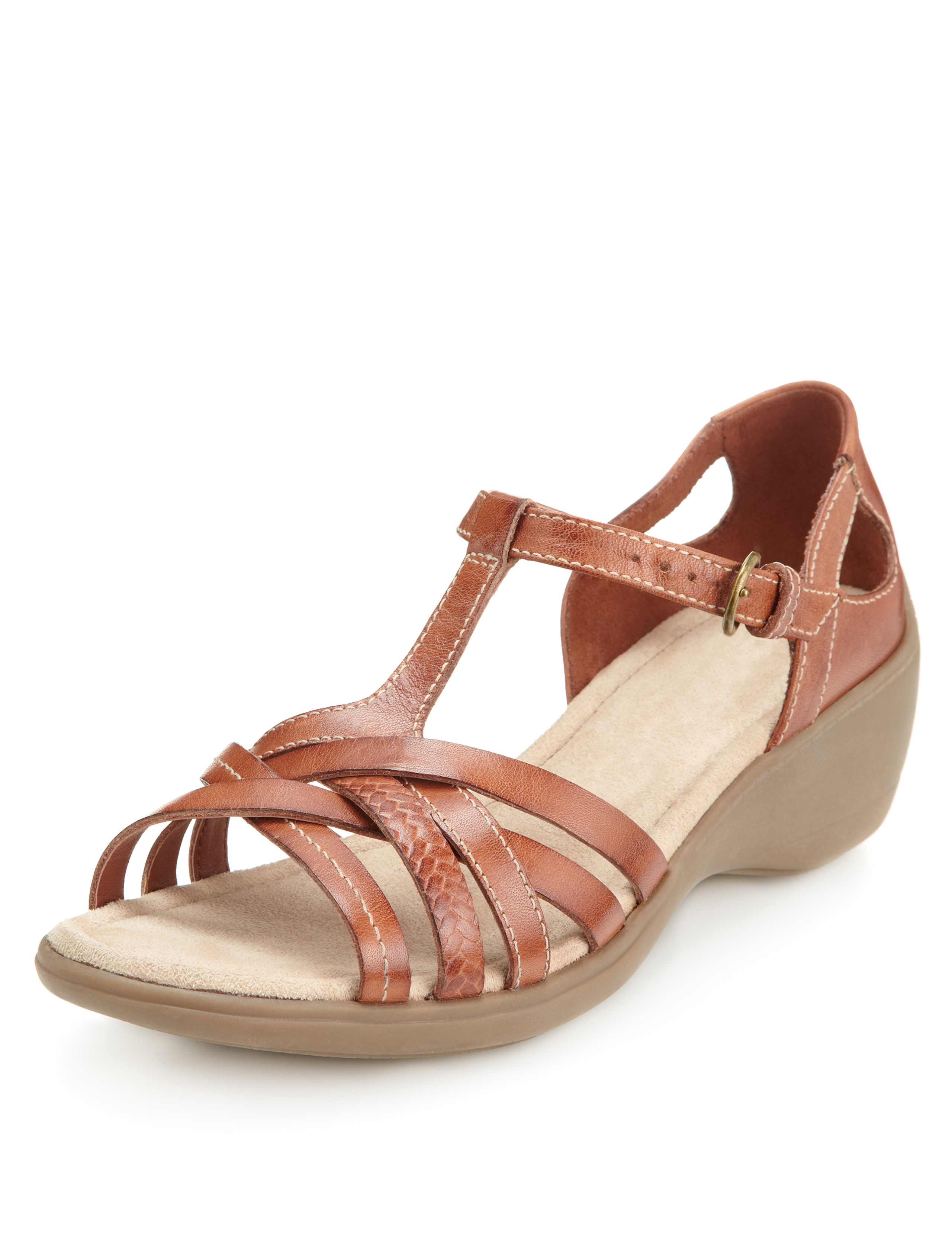 Leather Plait Strap Sandals 1 of 5