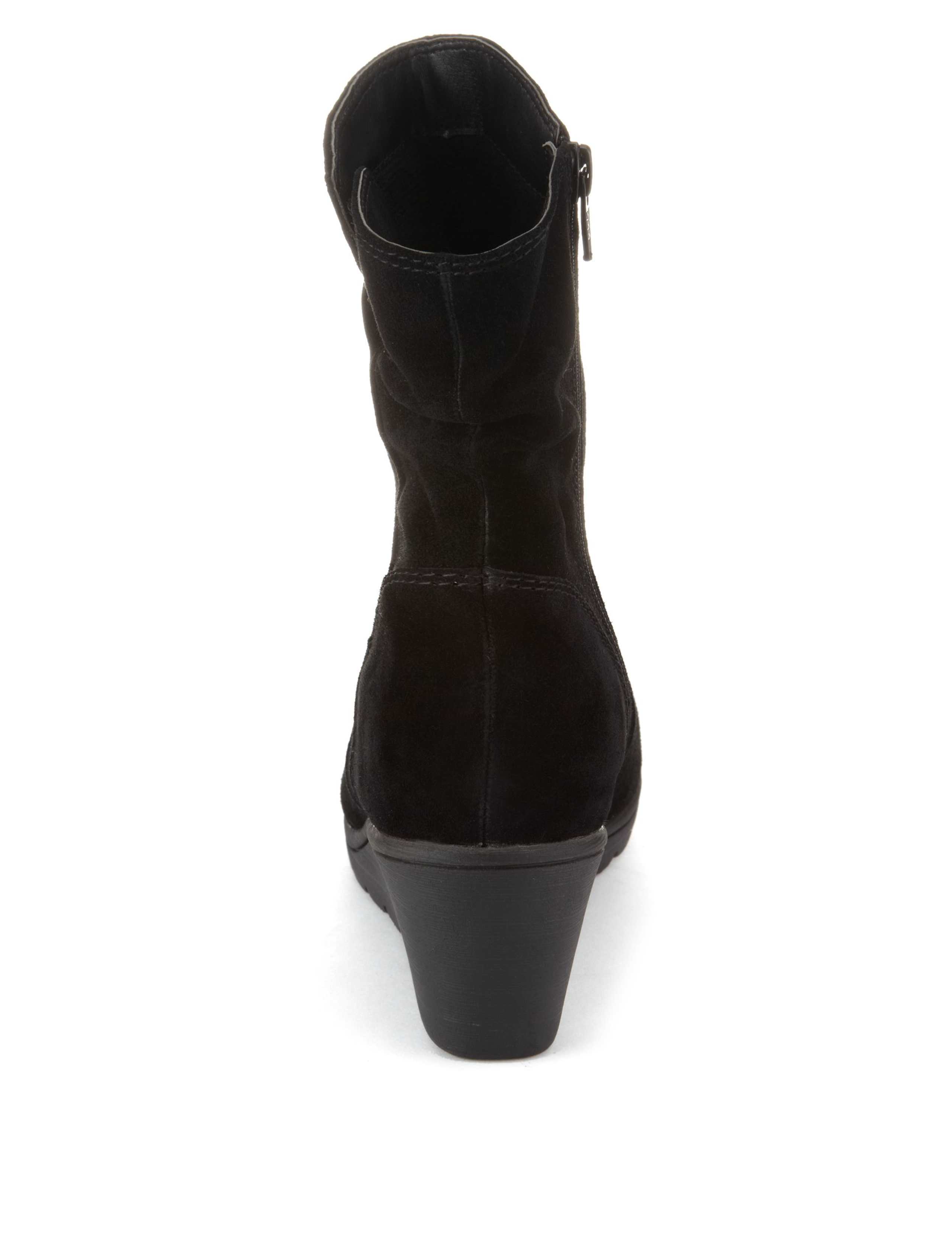 Suede Mid Wedge Boots with Stain Away™ 2 of 4