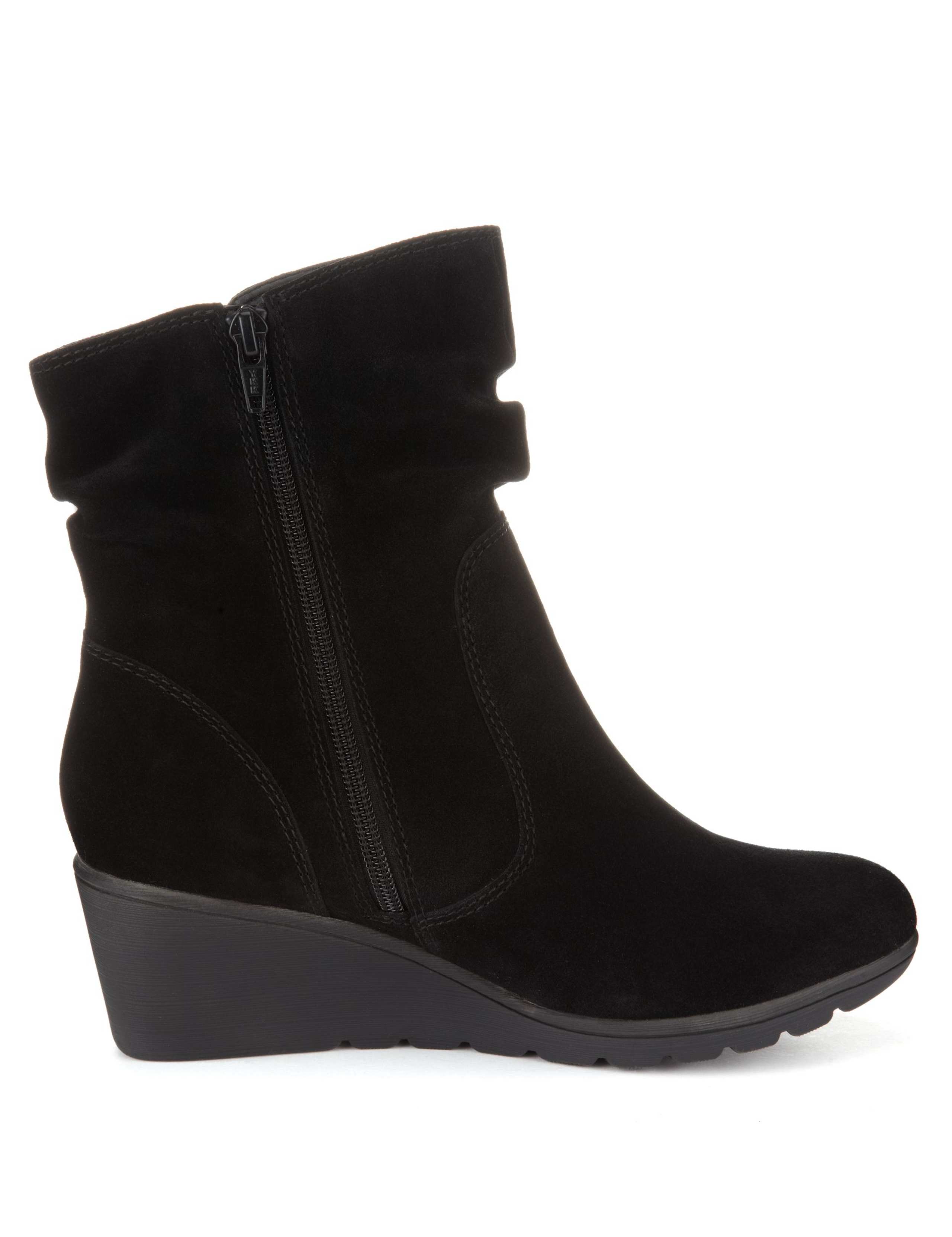 Suede Mid Wedge Boots with Stain Away™ 3 of 4