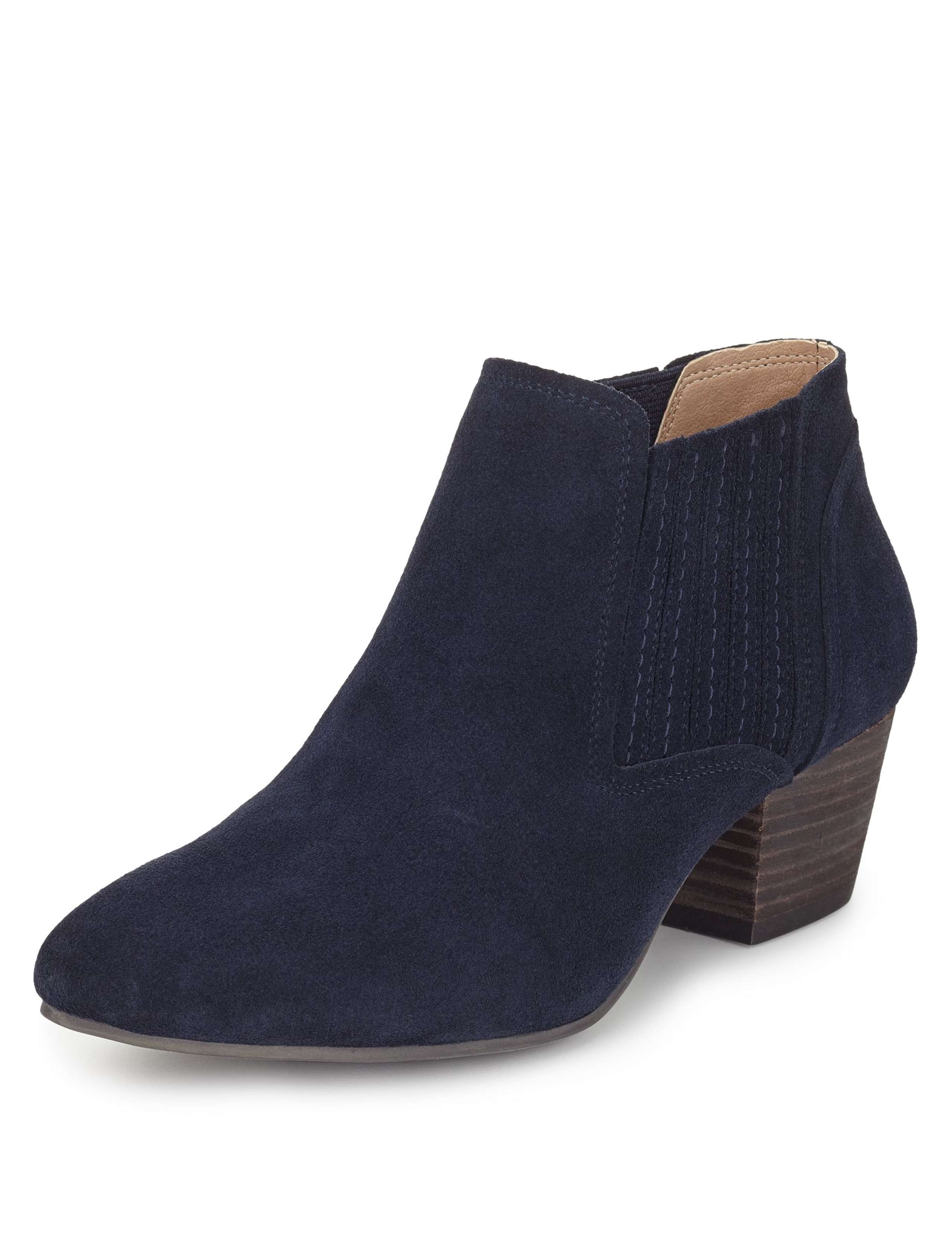 Suede Elasticated Panel Ankle Boots 1 of 3