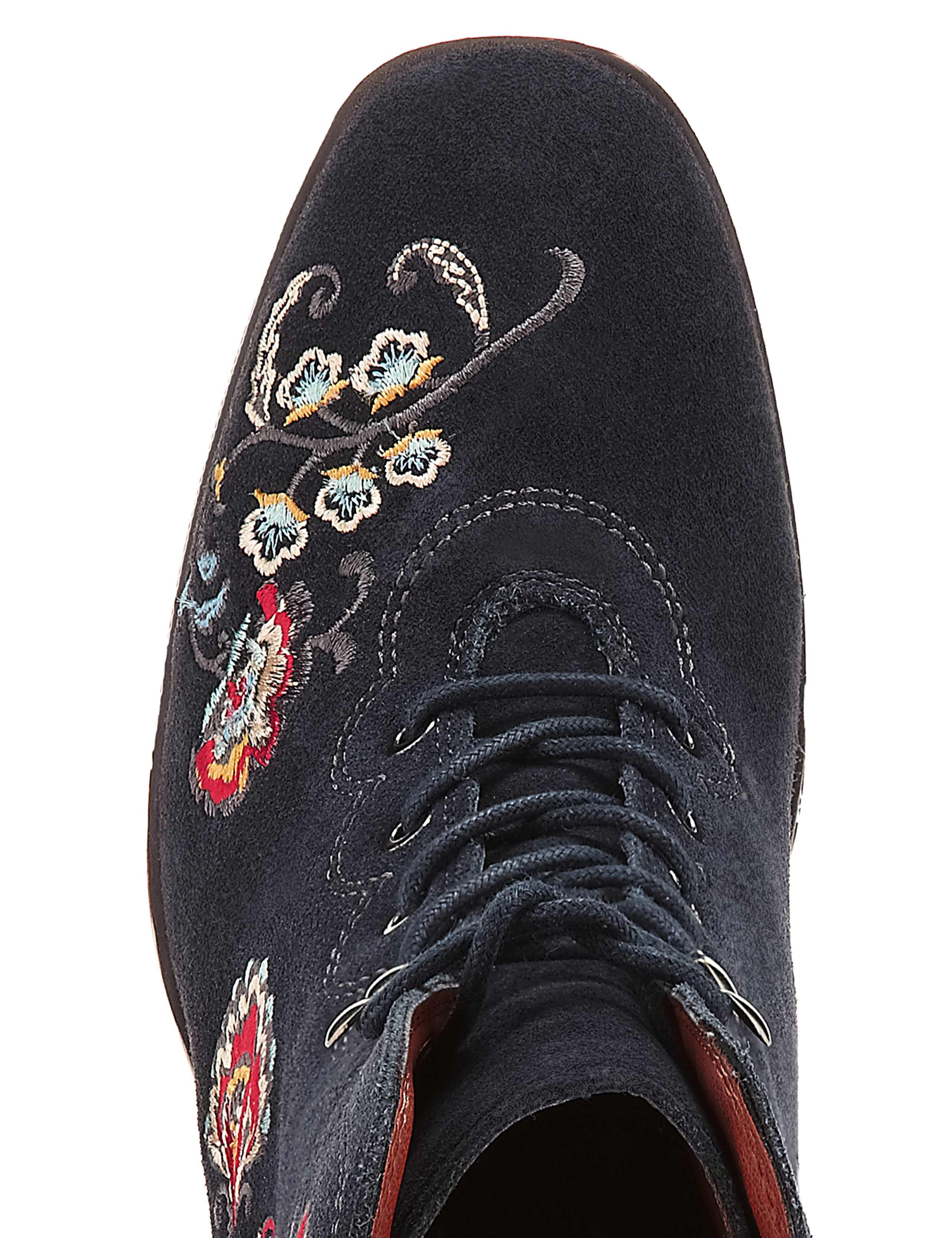 Stain Away™ Suede Floral Embroidered Ankle Boots with Insolia® 5 of 5