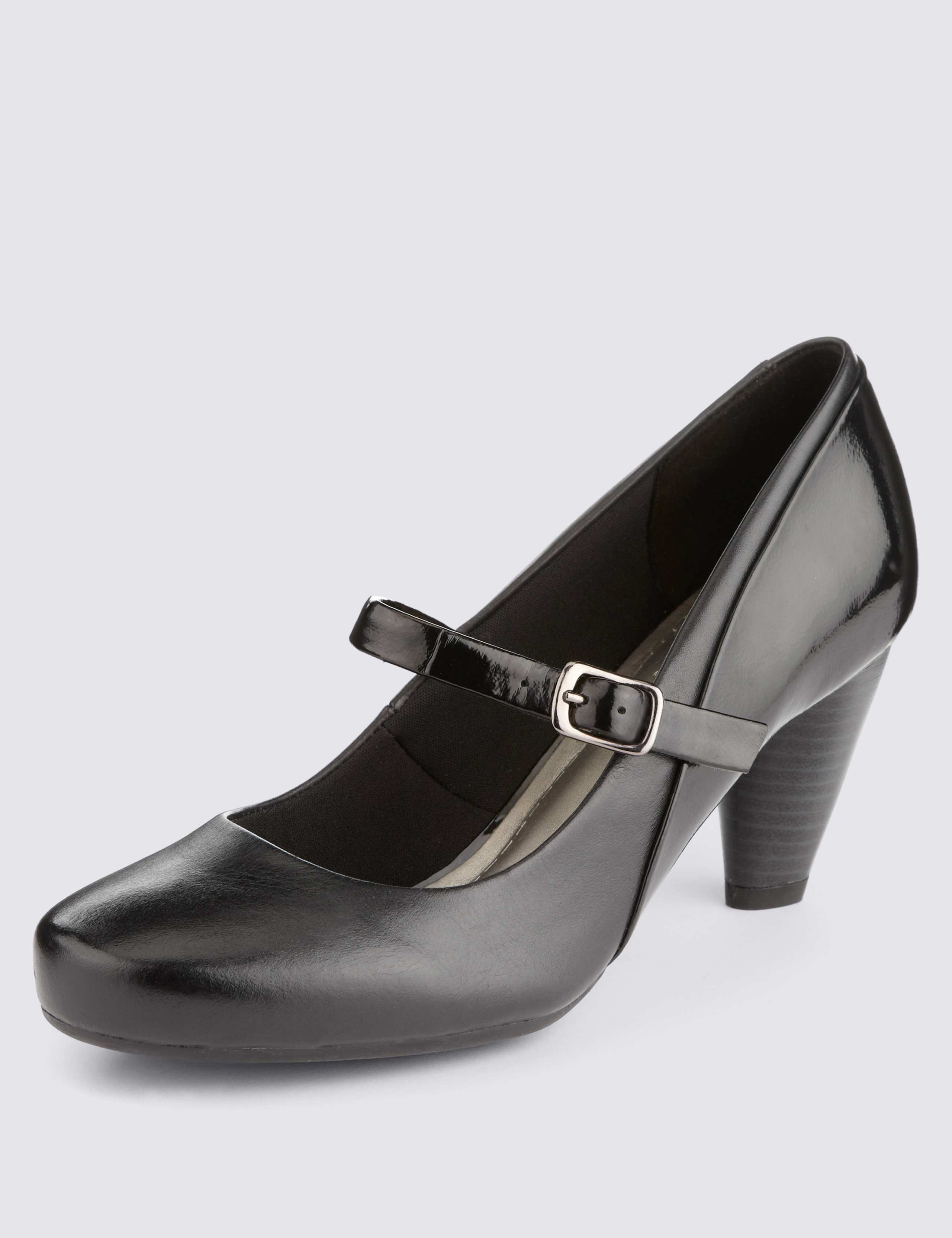 Freshfeet™ Leather Dolly Court Shoes with Insolia® 1 of 4