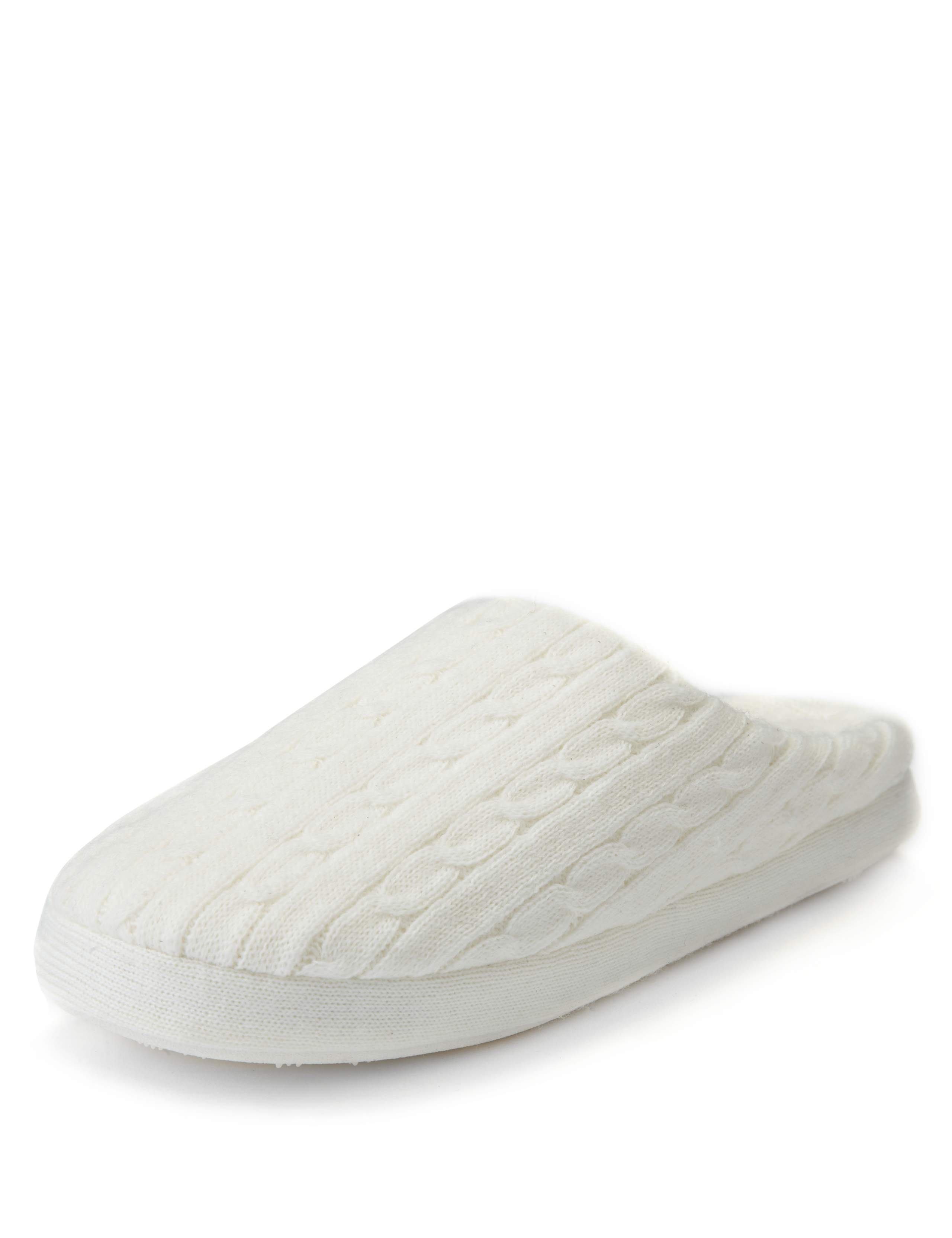 Cable Knit Mule Slippers 1 of 3