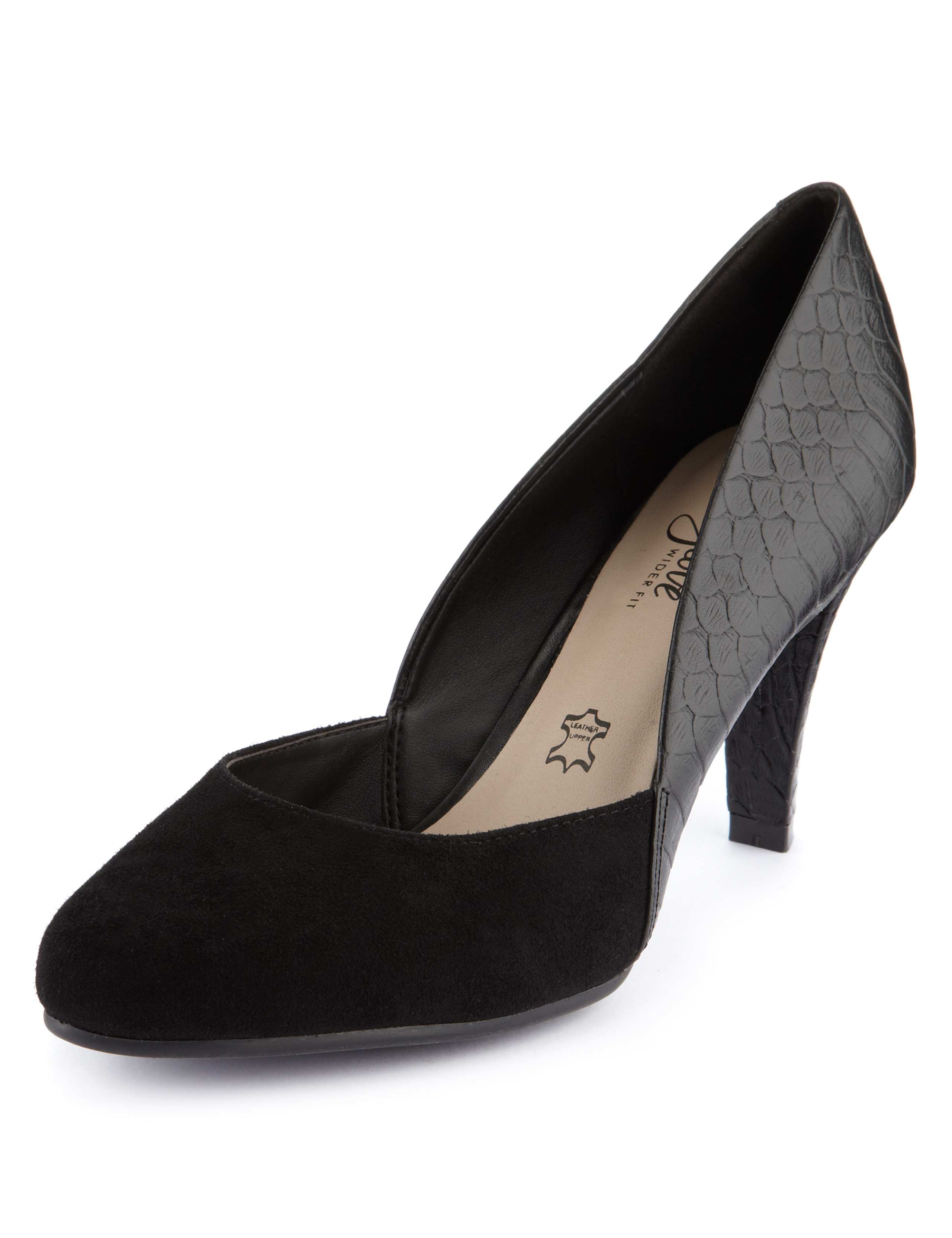 Suede Wide Fit Water Repellent Court Shoes 1 of 4