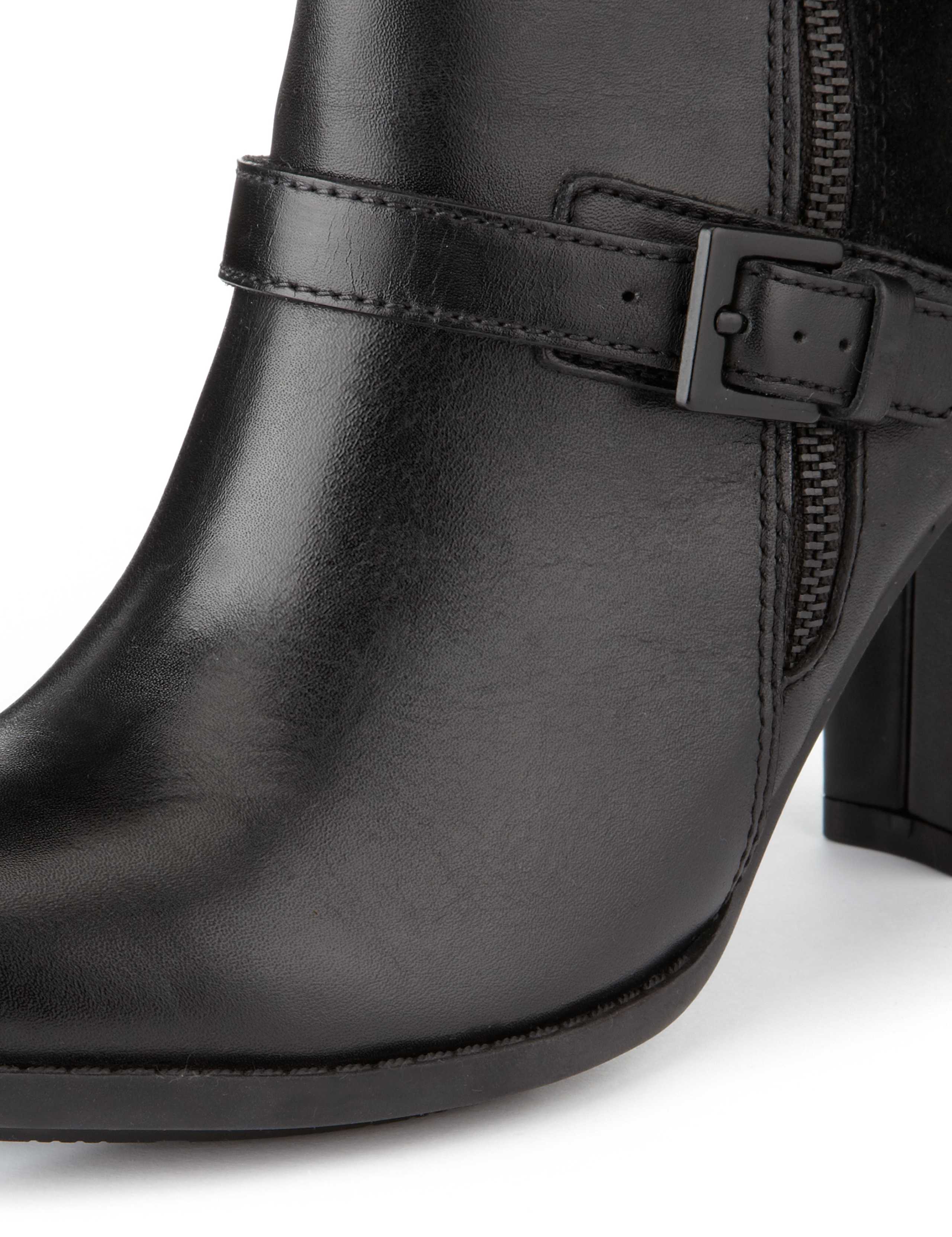 Leather Wide Fit Zipped & Buckle Boots 5 of 5
