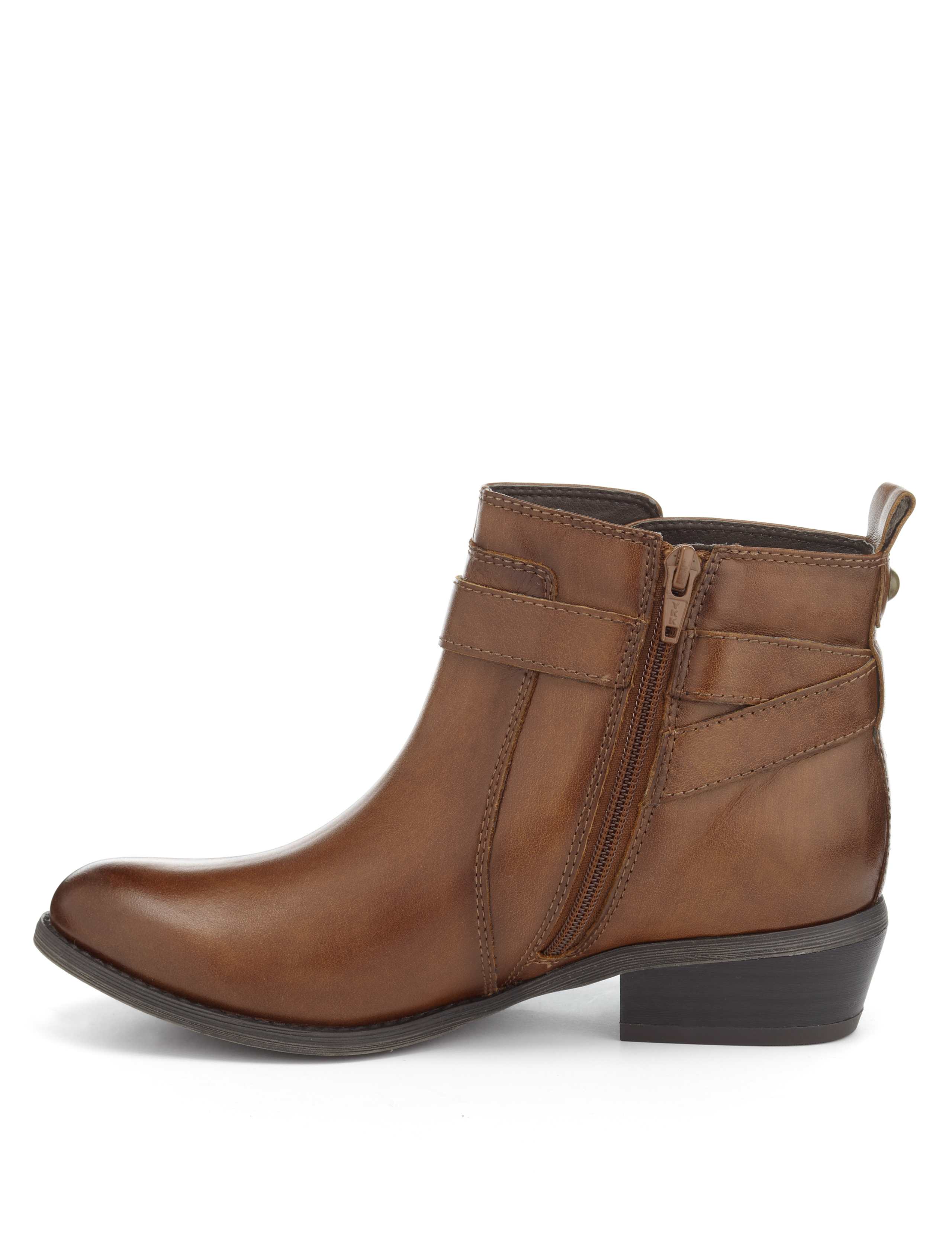 Leather Strap Wide Fit Ankle Boots 4 of 5