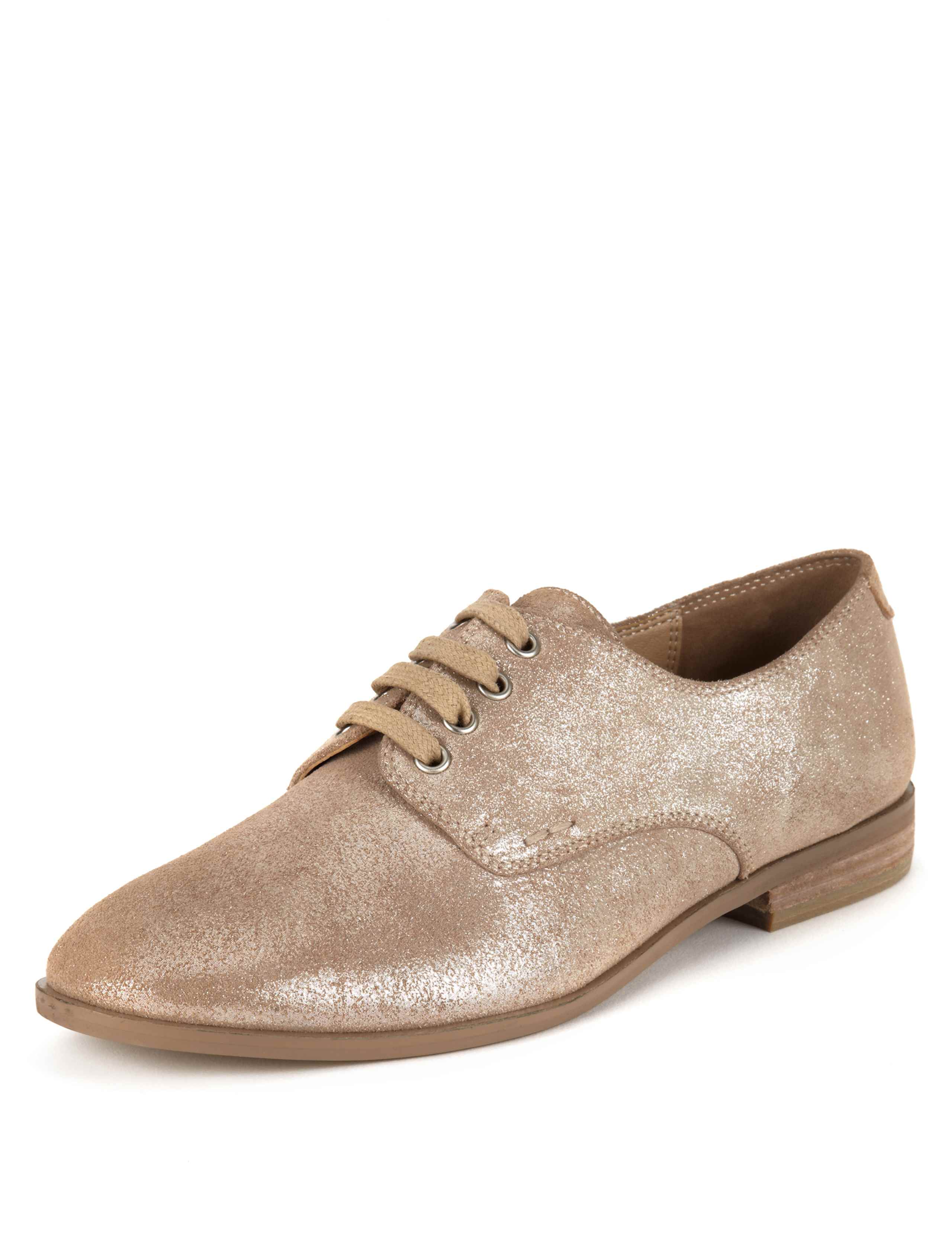 Leather Glitter Brogue Shoes with Insolia Flex® 1 of 4