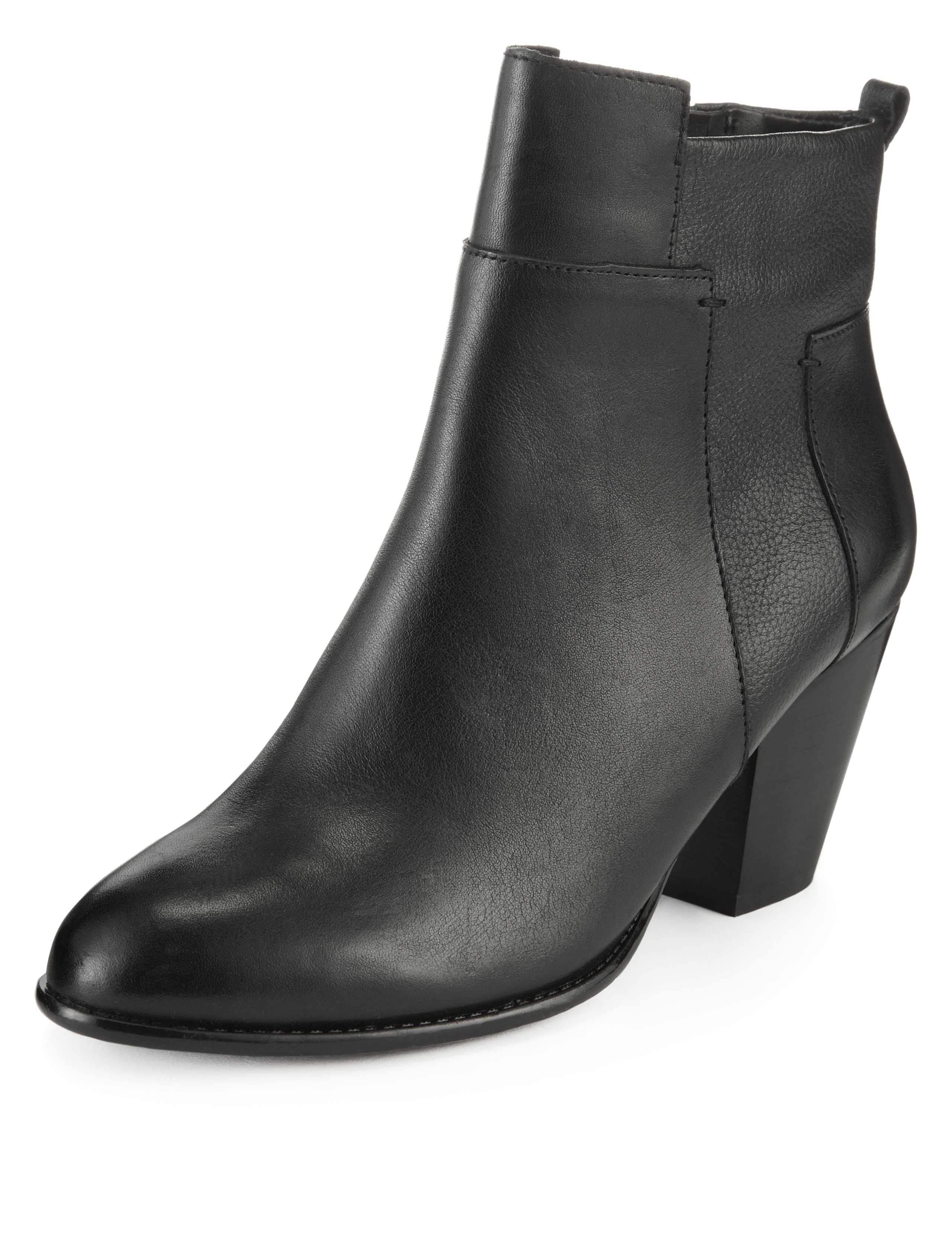 Leather Panelled Ankle Boots 1 of 5